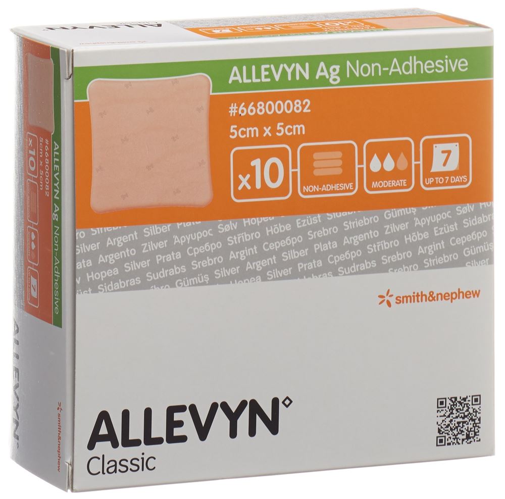 ALLEVYN AG NON-ADH Wundkompr 5x5cm 10 Stk