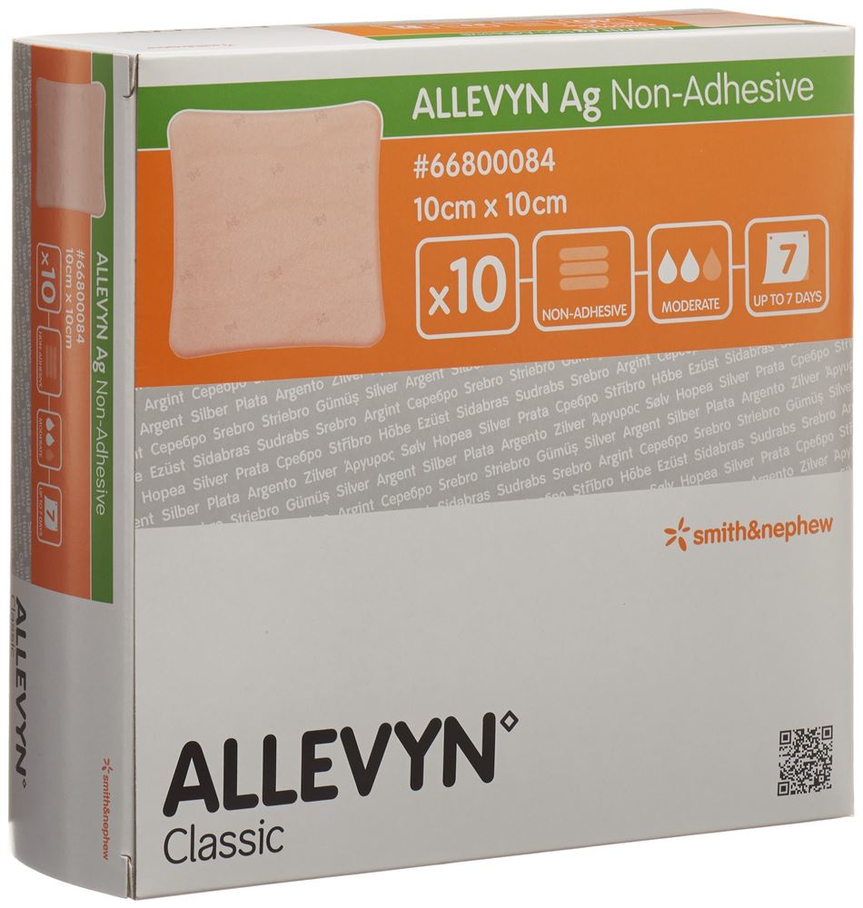 ALLEVYN AG NON-ADH Wundkompr 10x10cm 10 Stk
