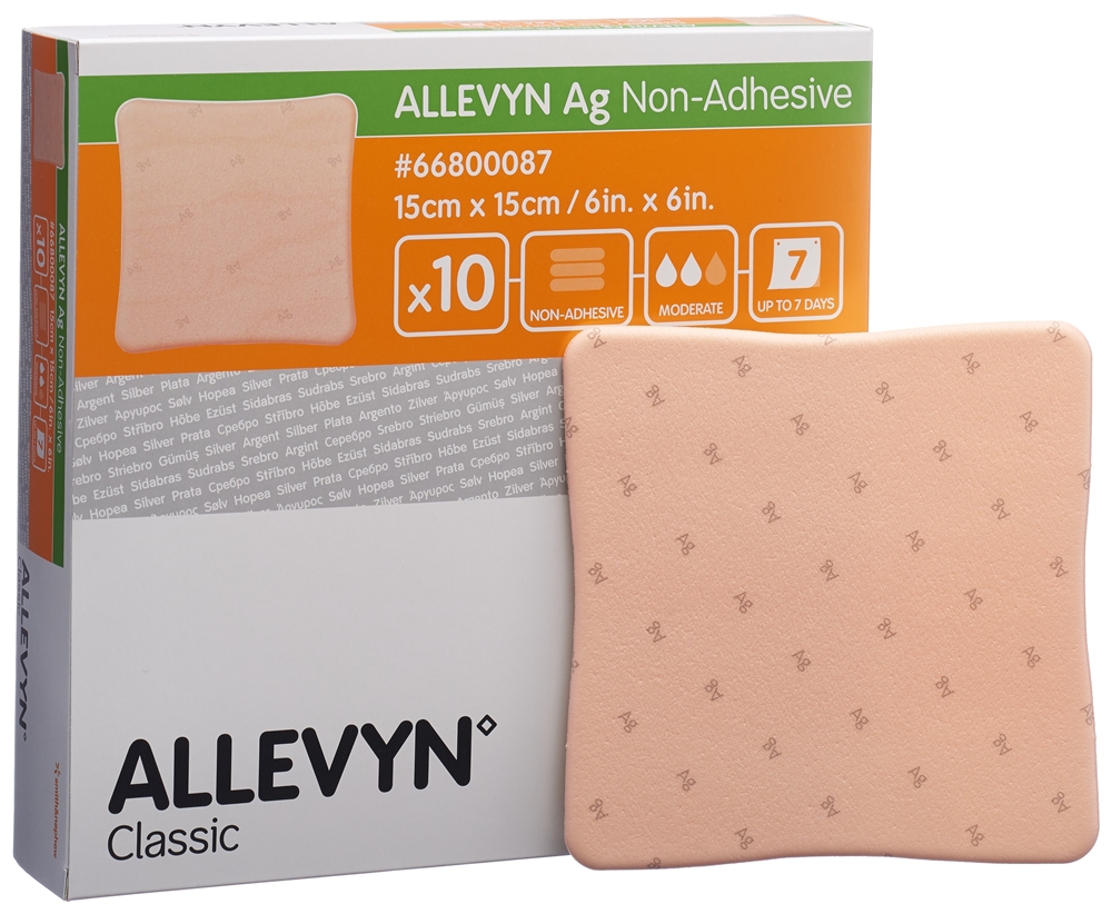 ALLEVYN AG NON-ADH Wundkompr 15x15cm 10 Stk