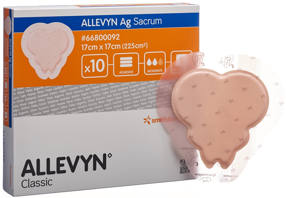 ALLEVYN AG SACRUM Wundkompr 17x17cm 10 Stk