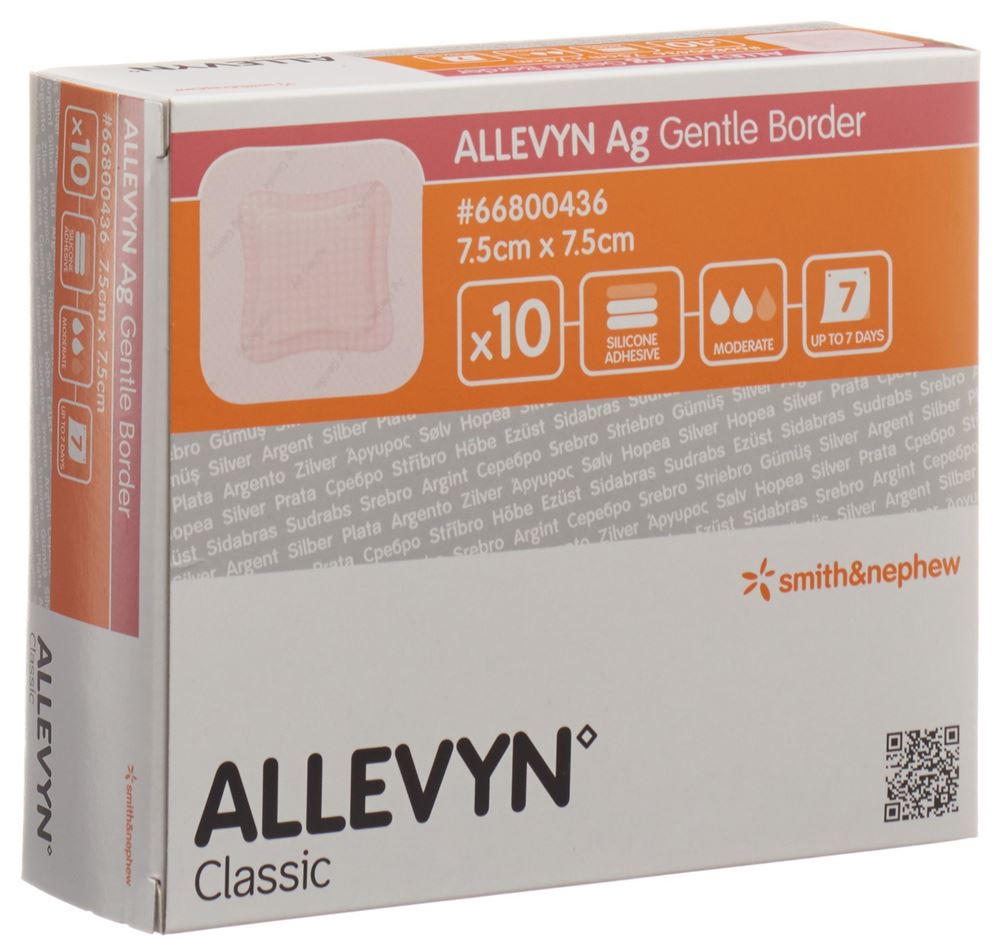 ALLEVYN AG GB Wundverband 7.5x7.5cm 10 Stk