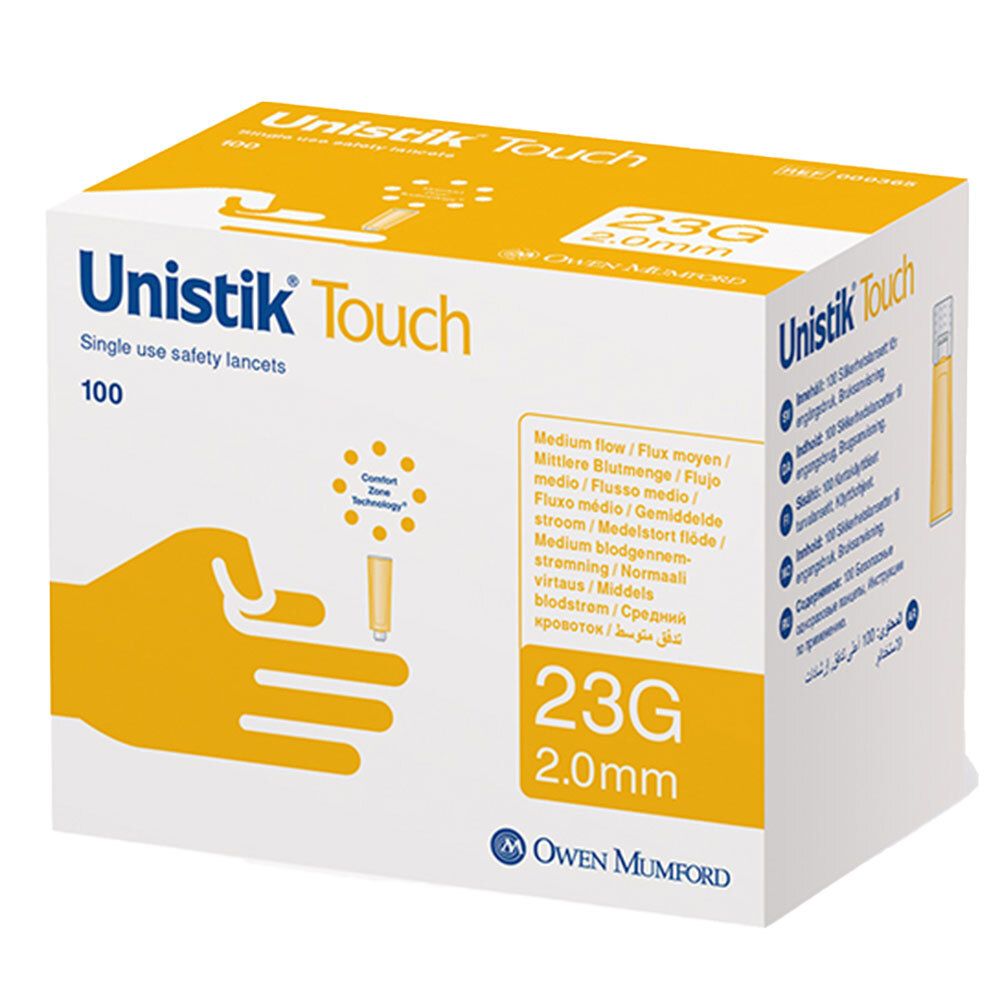 UNISTIK Touch Sicherheitslan 23G 2mm ge st 100 Stk