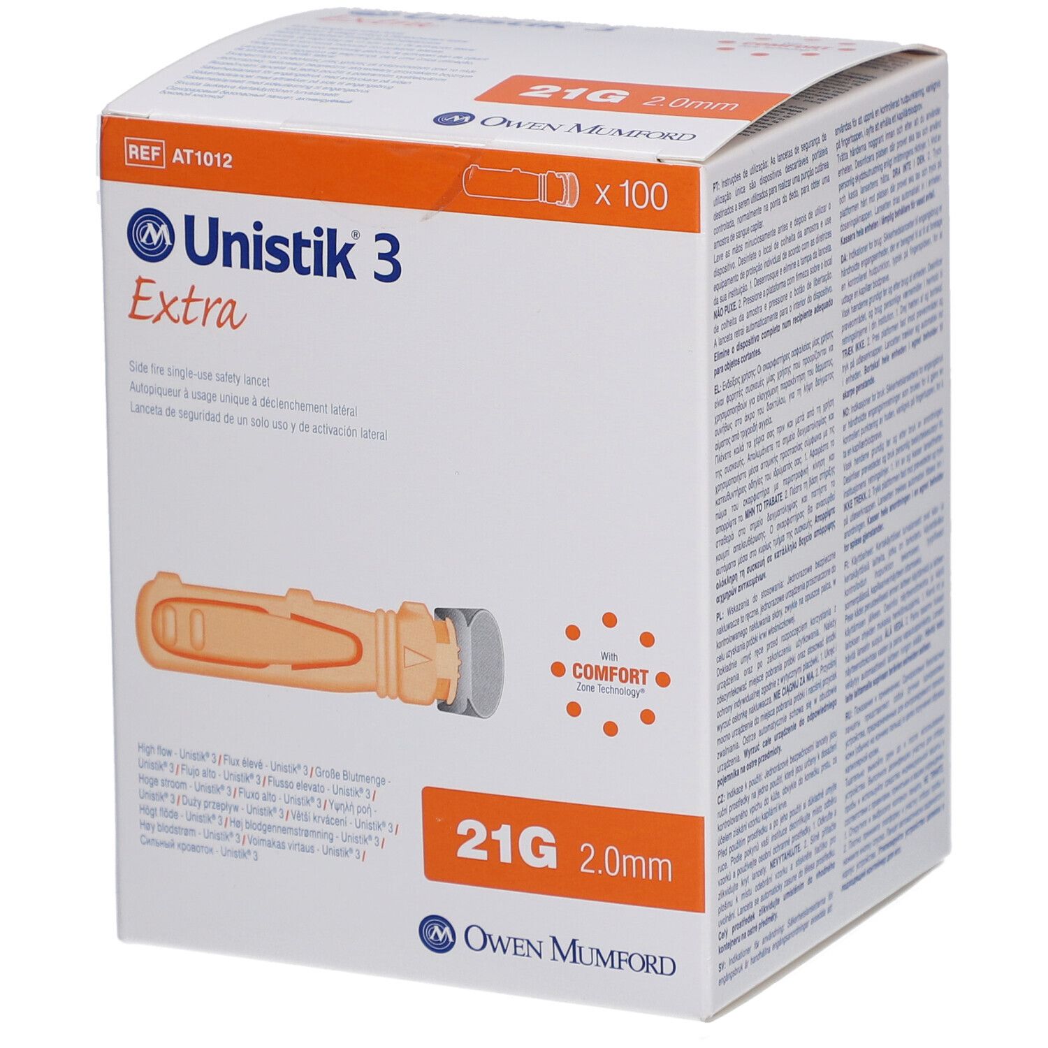 UNISTIK 3 Lanzetten Extra 21G (2.0mm) 100 Stk