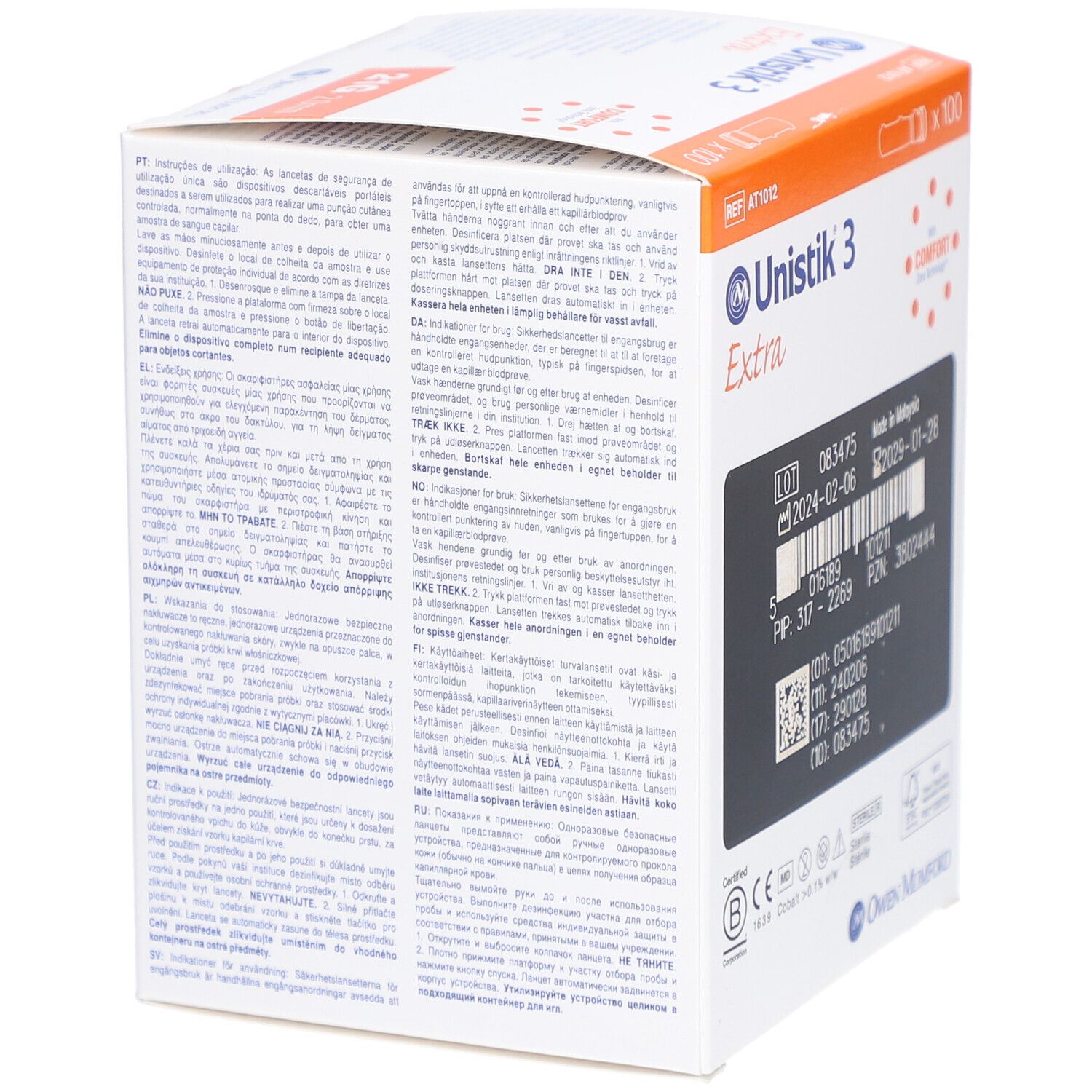 UNISTIK 3 Lanzetten Extra 21G (2.0mm) 100 Stk