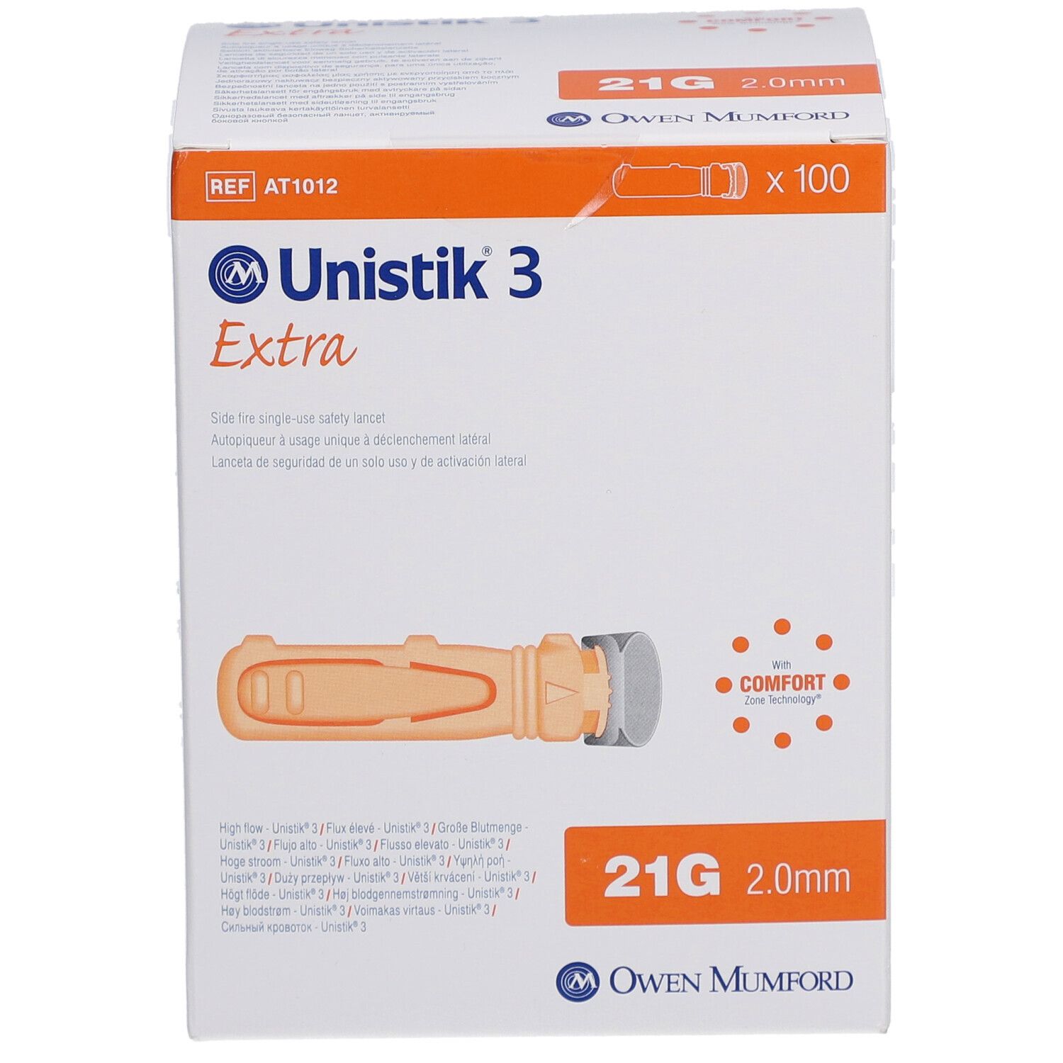 UNISTIK 3 Lanzetten Extra 21G (2.0mm) 100 Stk