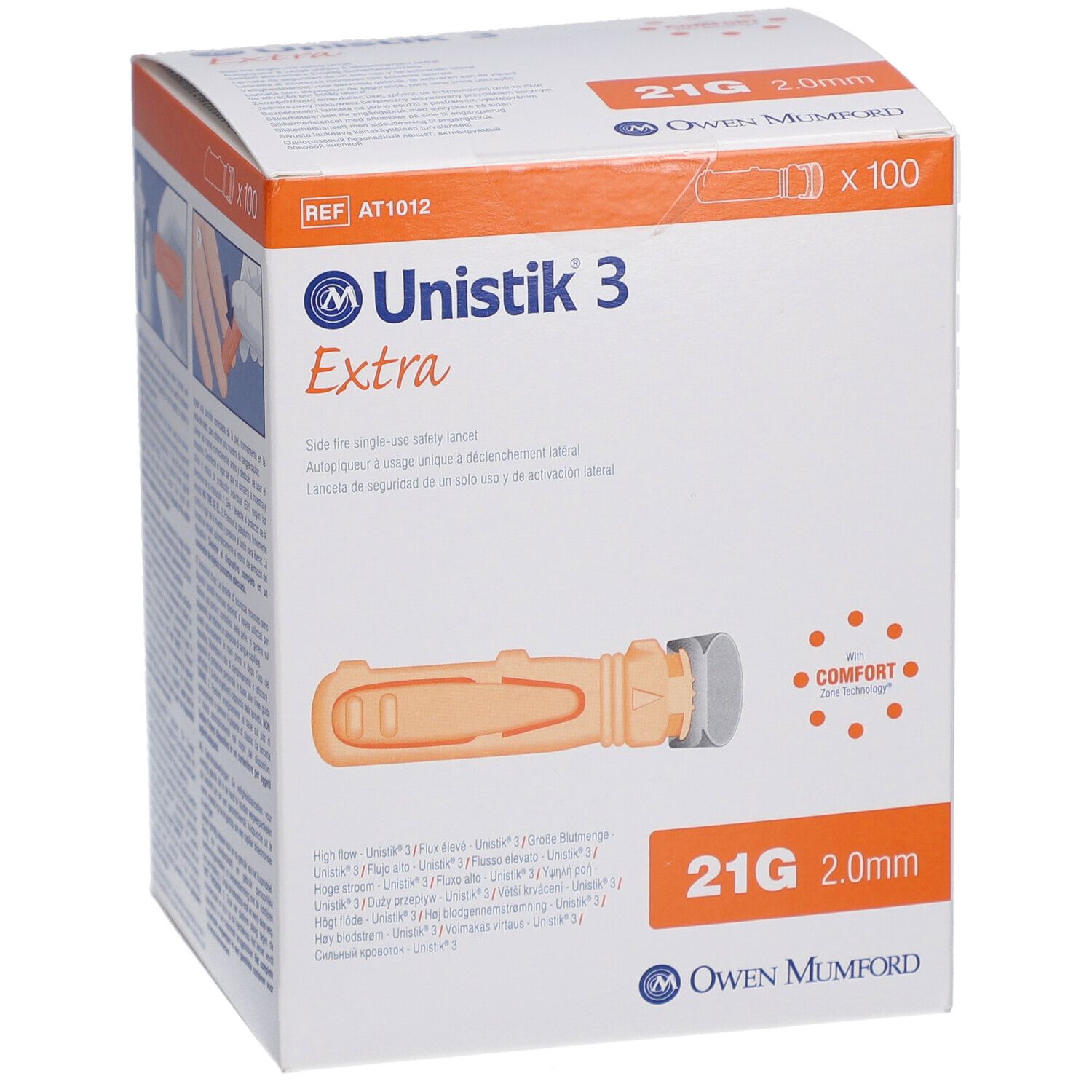 UNISTIK 3 Lanzetten Extra 21G (2.0mm) 100 Stk
