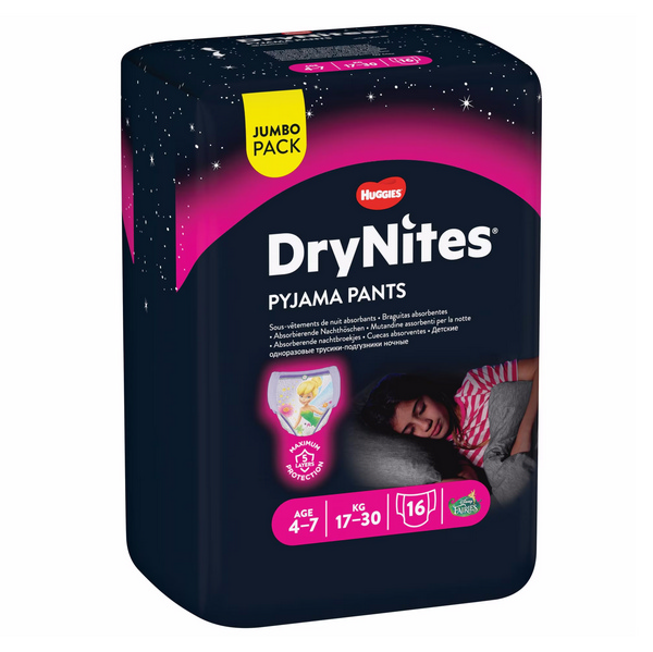 HUGGIES DRYNITES Nachtwi M 17-30kg Gi 4-7J 16 Stk