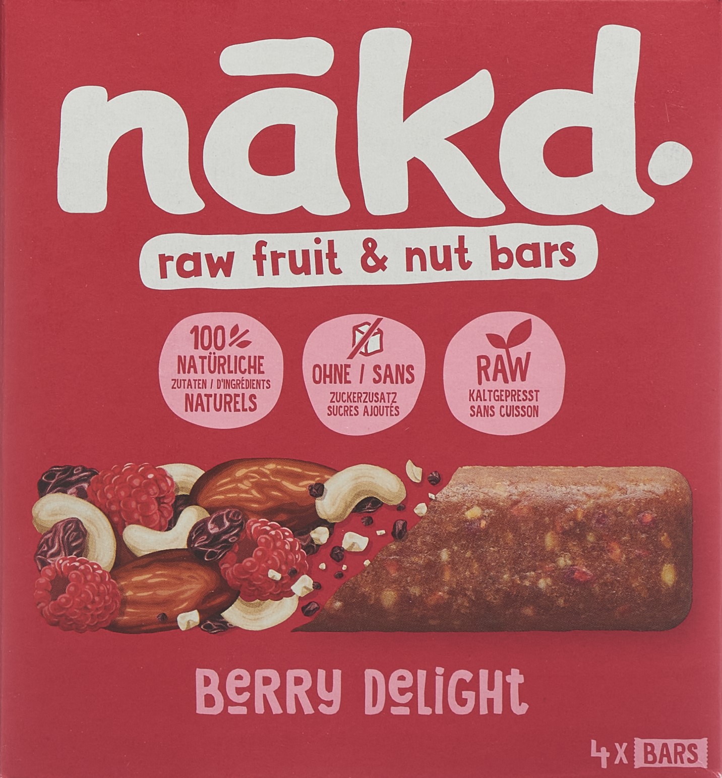 NAKD Riegel Berry Delight 4 x 35 g