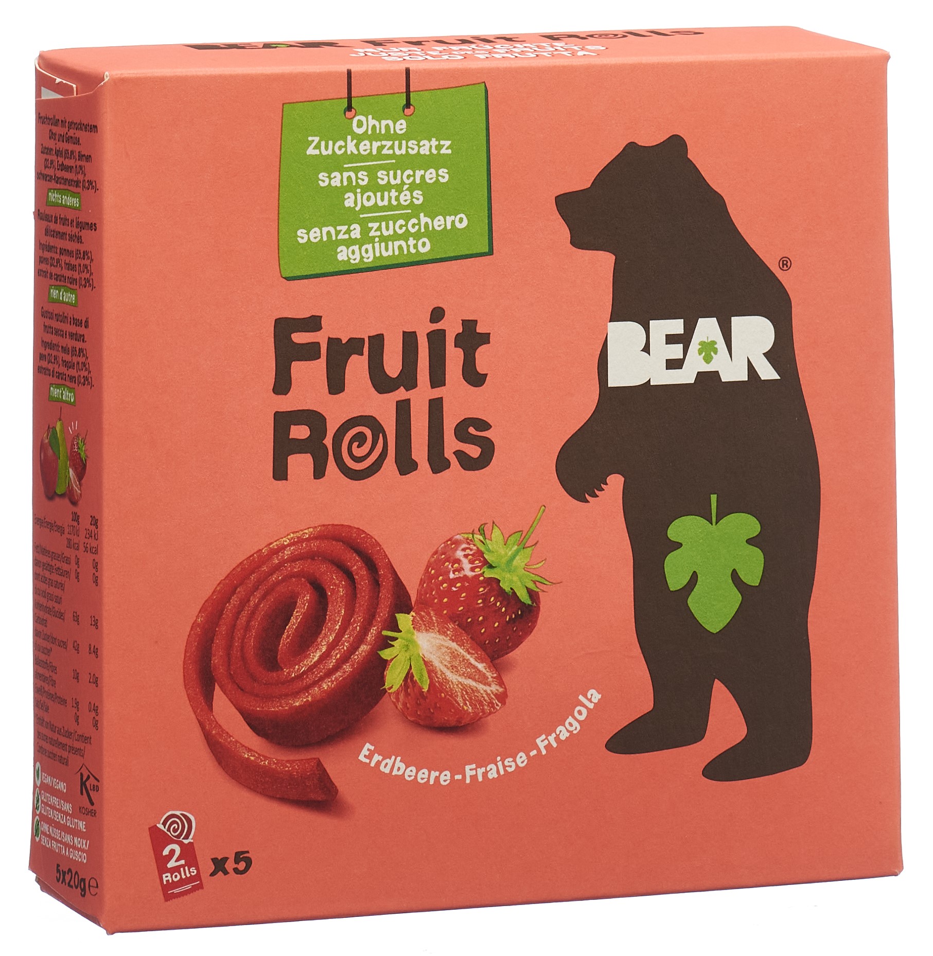 BEAR Fruit Rolls Erdbeer 5 Btl 20 g
