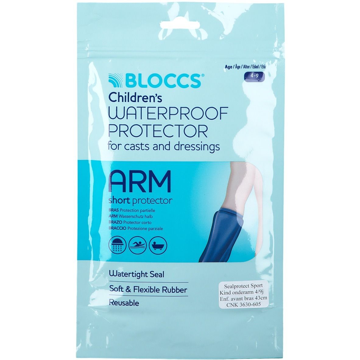 BLOCCS Bad Dusch Wasserschutz Arm 12-20/33cm Kind