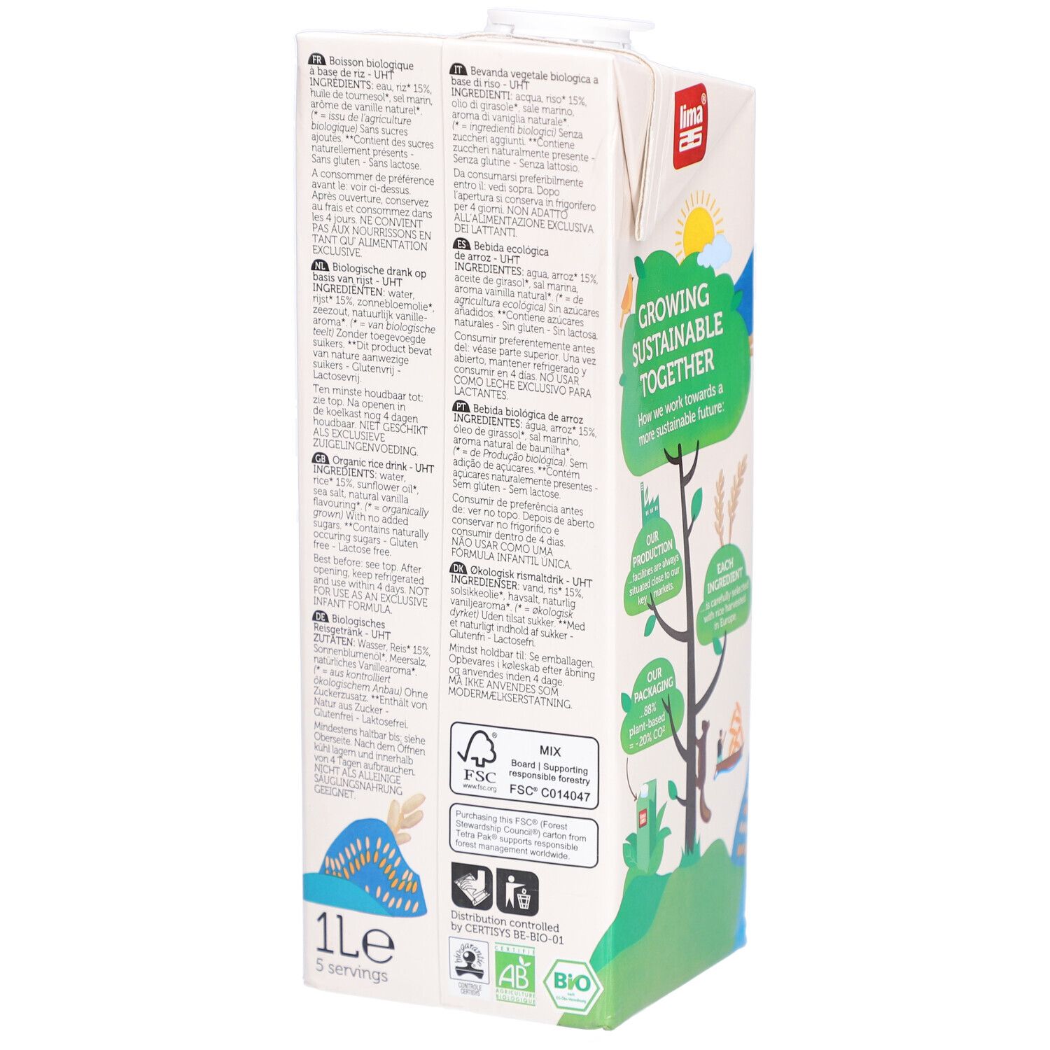 LIMA Rice Drink Original Tetra 1 lt