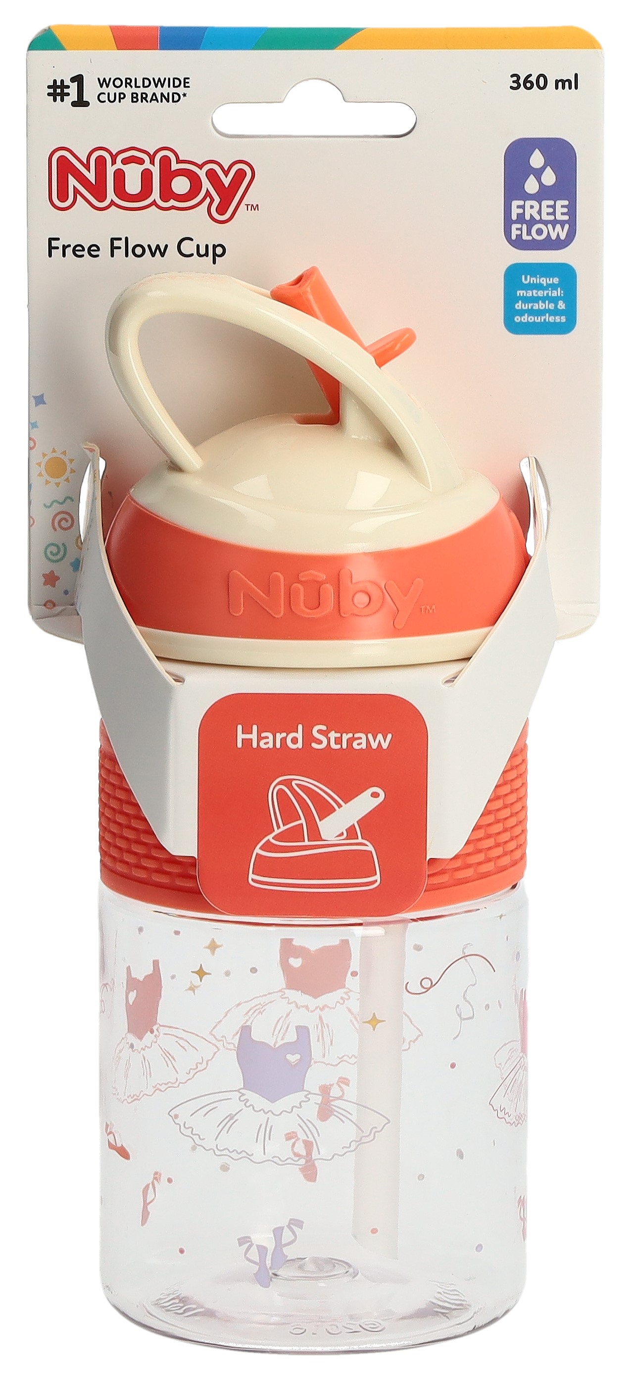NUBY Trinkhalmbecher TRITAN hartem Mundst Griff