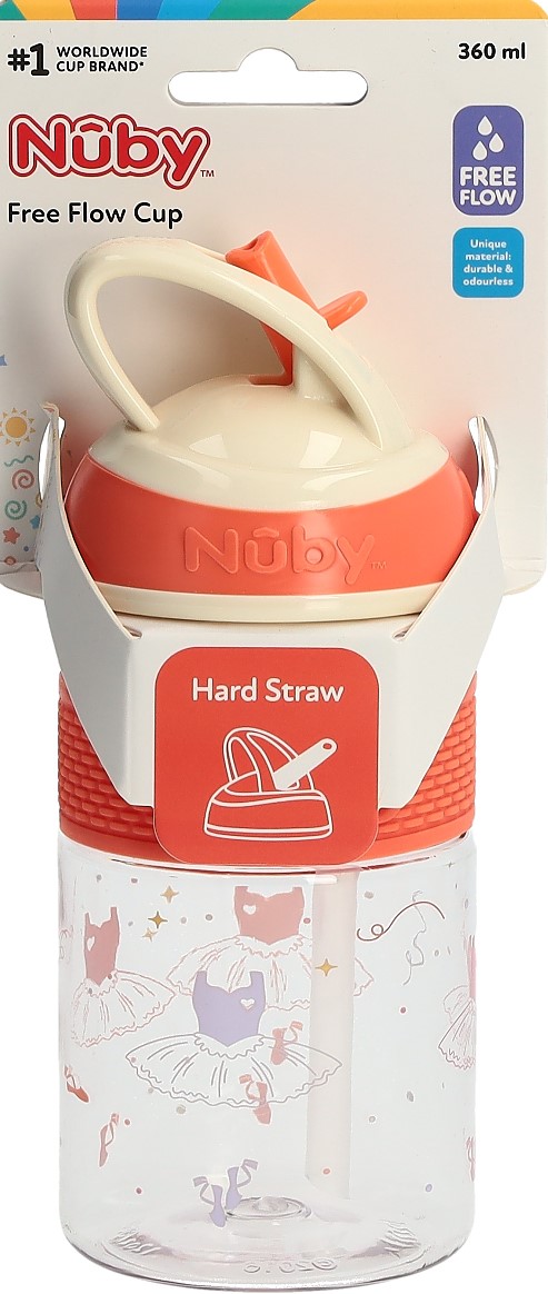 NUBY Trinkhalmbecher TRITAN hartem Mundst Griff