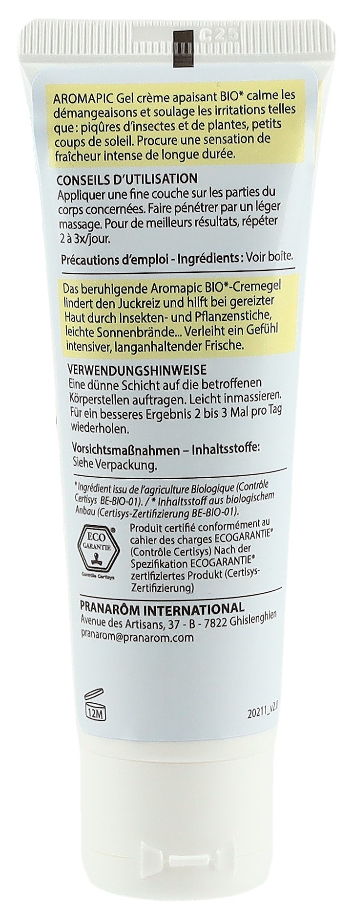 PRANAROM Aromapic Cremegel beruhigend Bio 40 ml