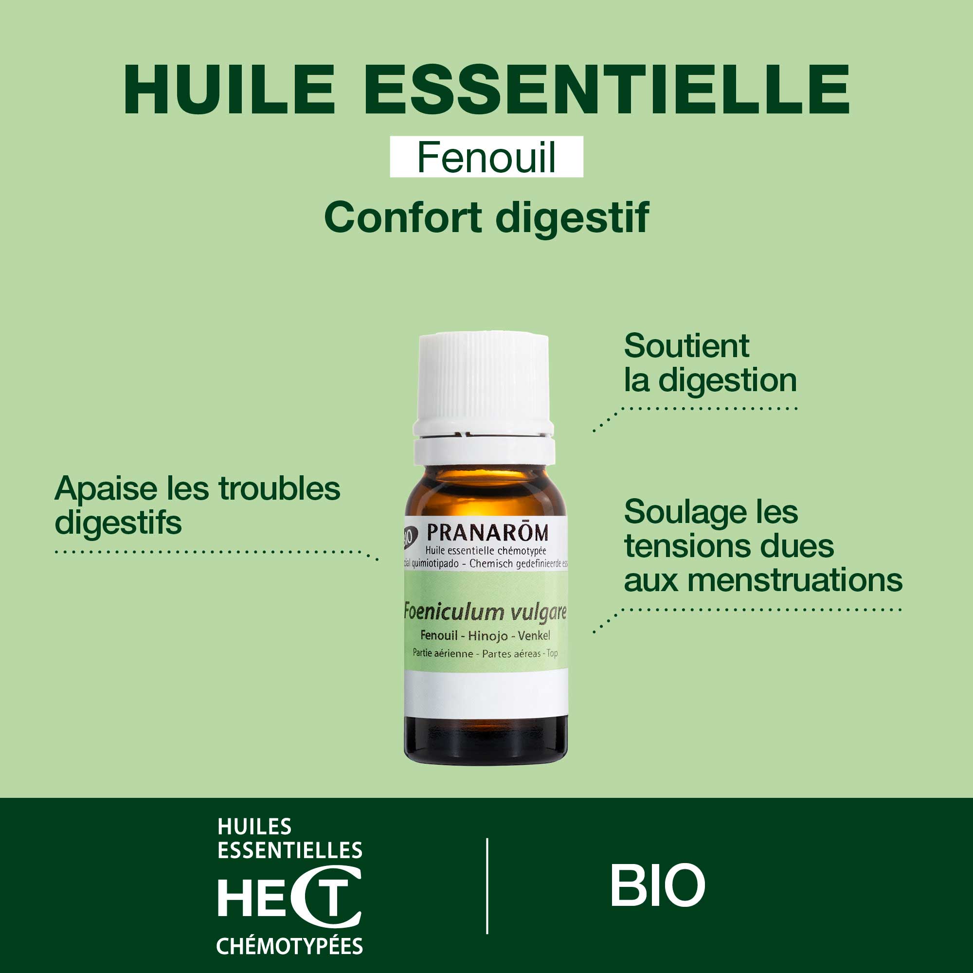 PRANAROM Huile Essentielle de Fenouil - Bio 10 ml