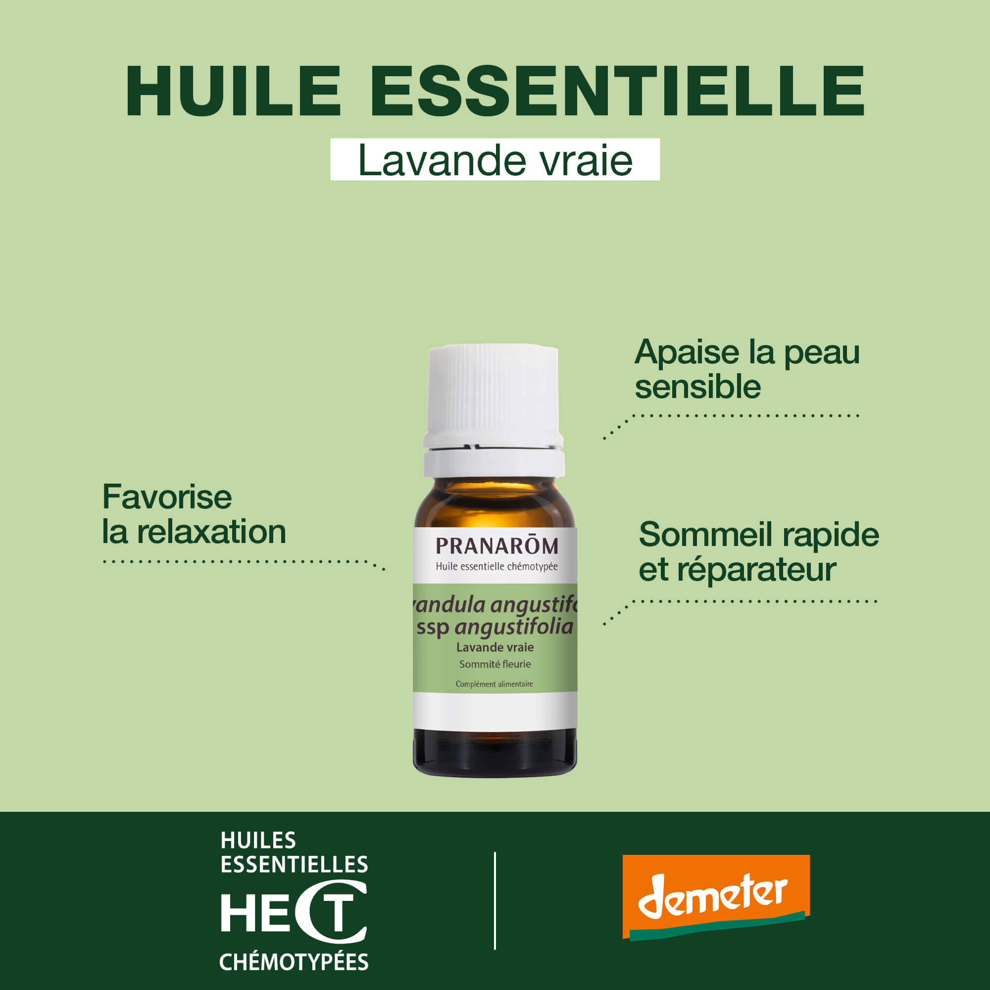 PRANAROM Huile essentielle de Lavande vraie Demeter - Bio Demeter 5 ml
