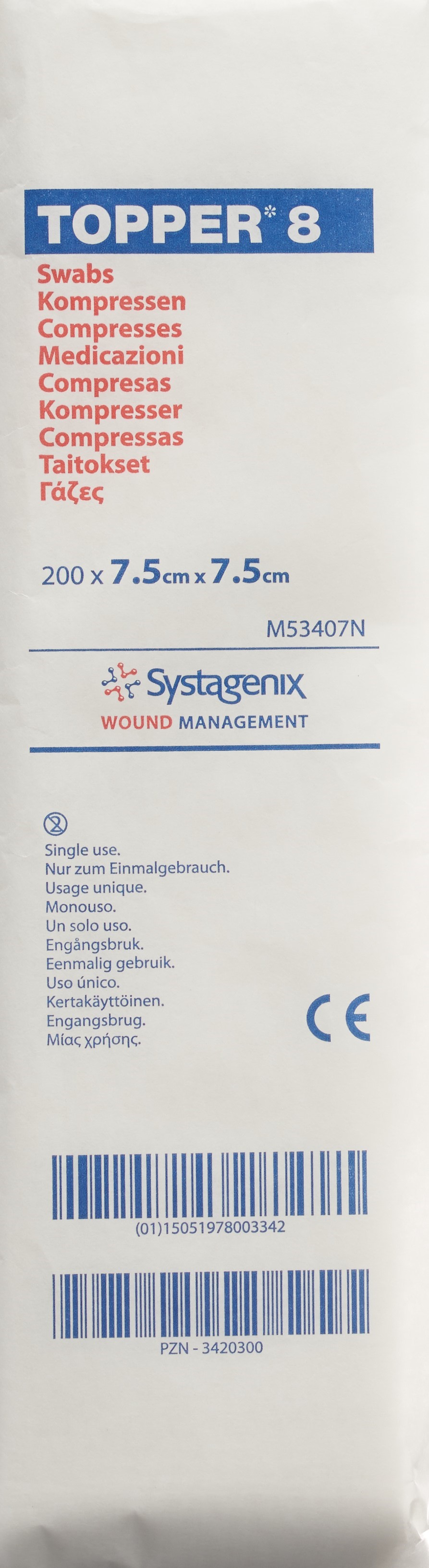 TOPPER 8 NW Kompr 7.5x7.5cm unsteril (#) 200 Stk