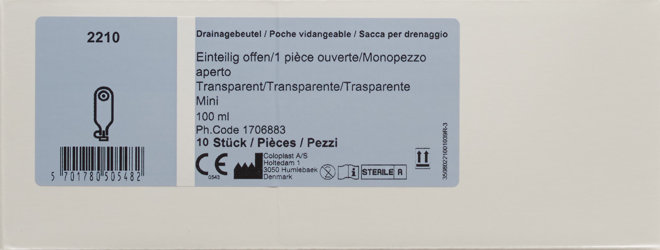 COLOPLAST Drainage 5-38mm 100ml offen st 10 Stk