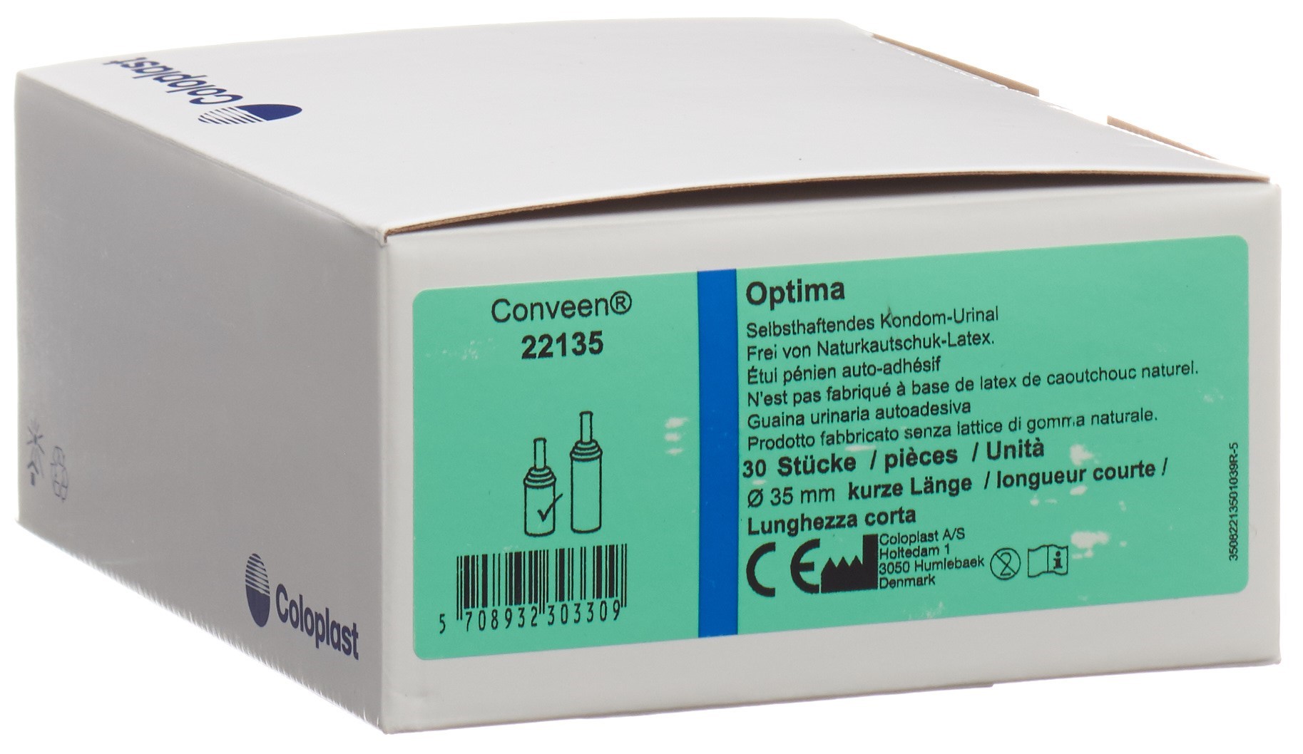 CONVEEN Optima Kondom Urin 35mm/5cm s haft 30 Stk