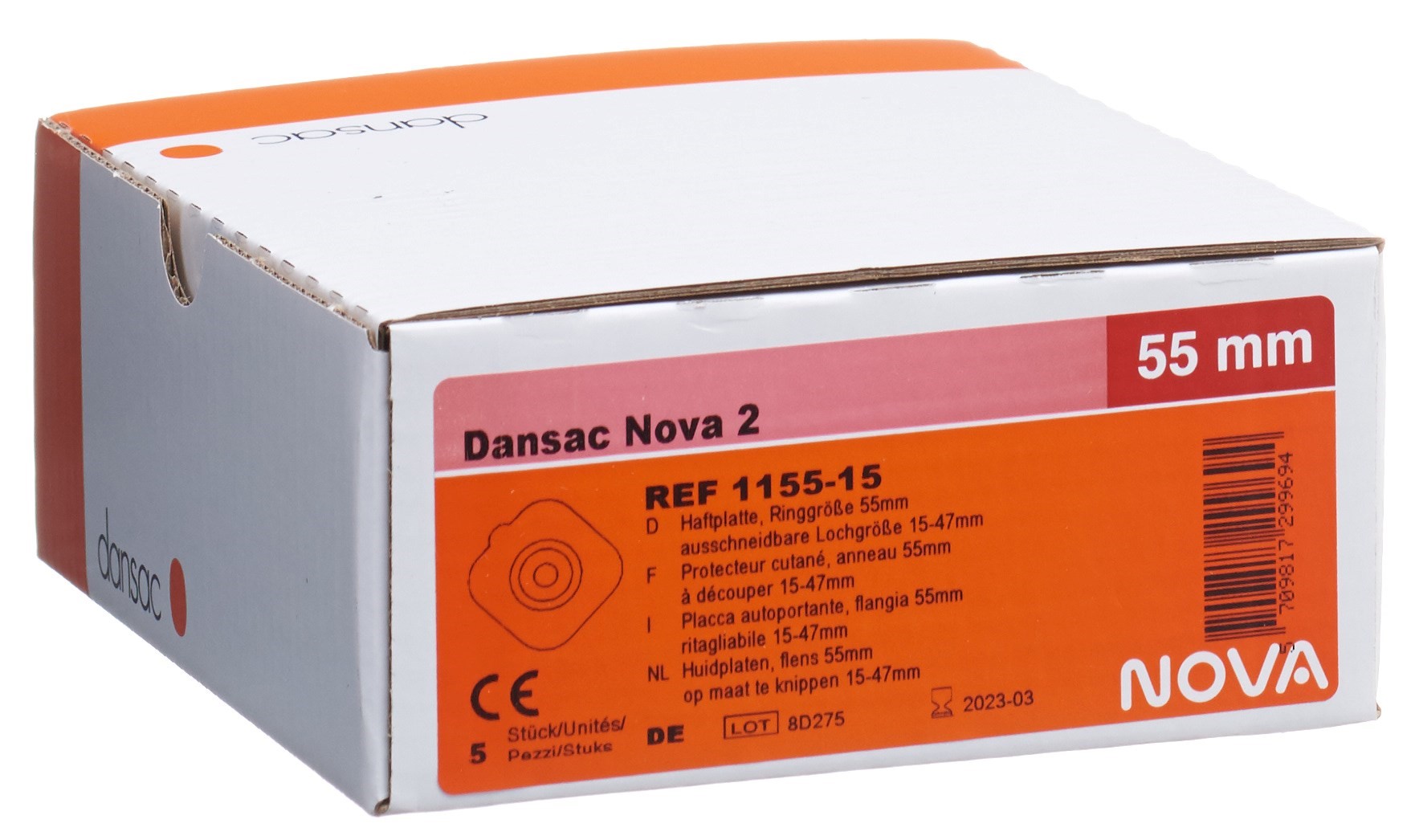DANSAC NOVA 2 Basisplatte 55mm 15-47mm 5 Stk