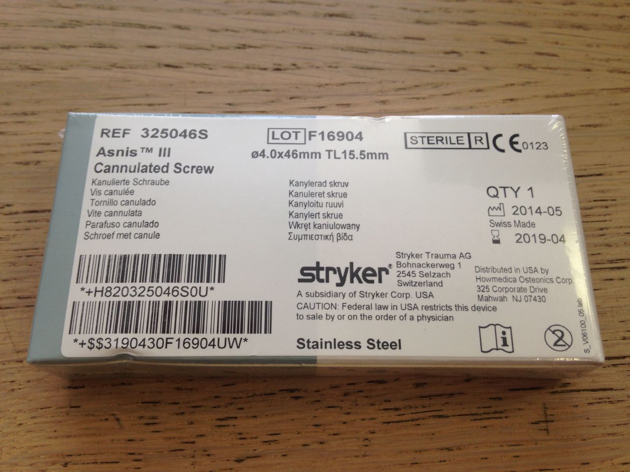 SCREW 6959546 4.5 X 46MM CANNULATED MAS