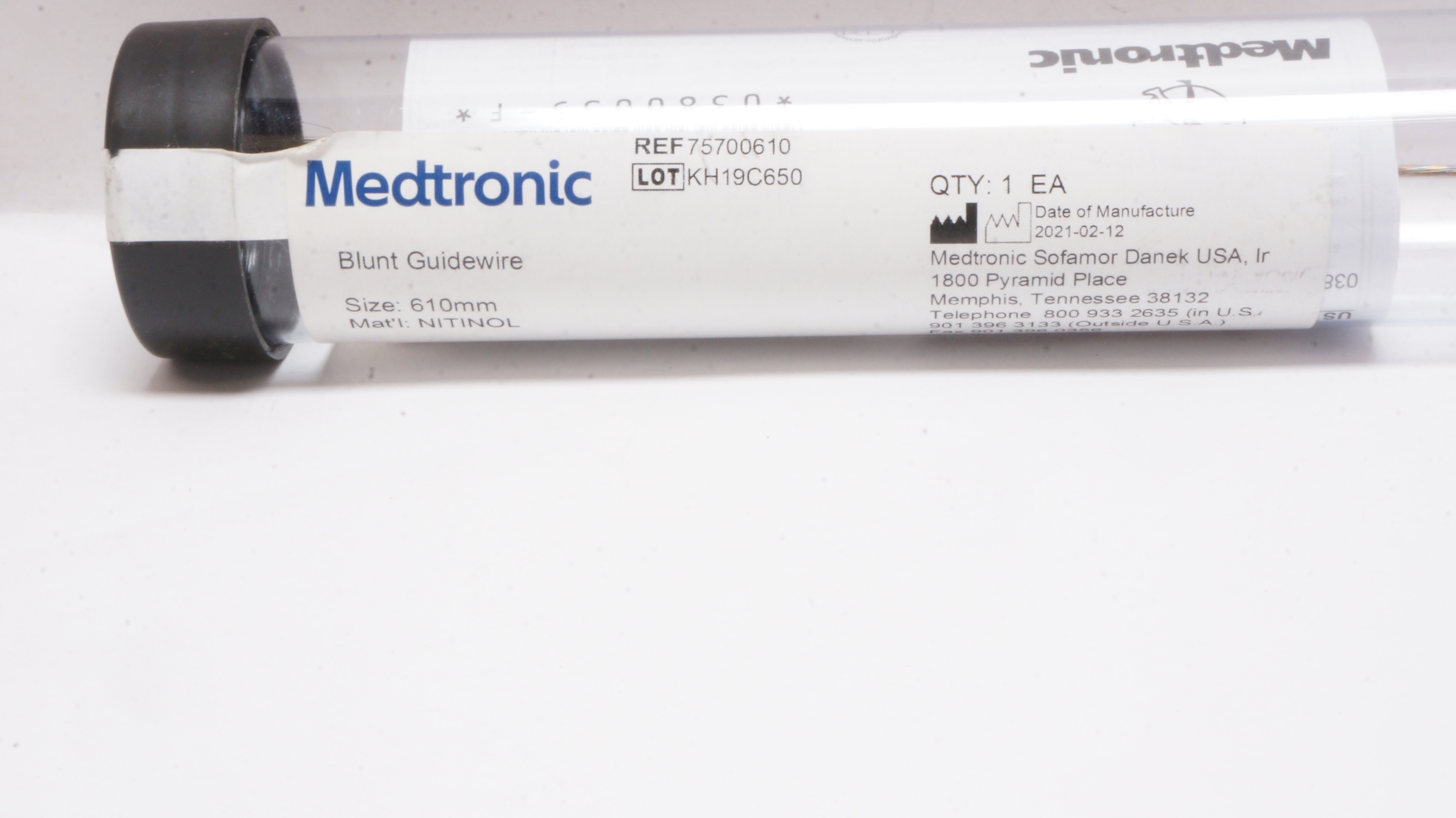 GUIDEWIRE 75700450 BLUNT NITINOL 450MM