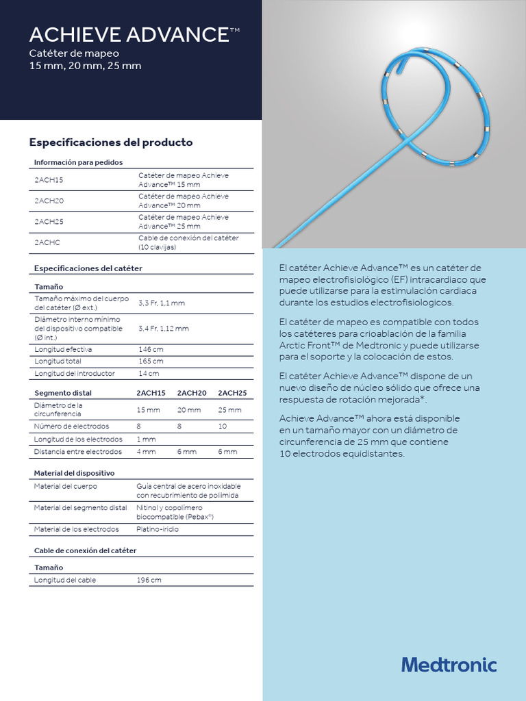 MAPPING CATHETER ACHIEVE ST 20MM