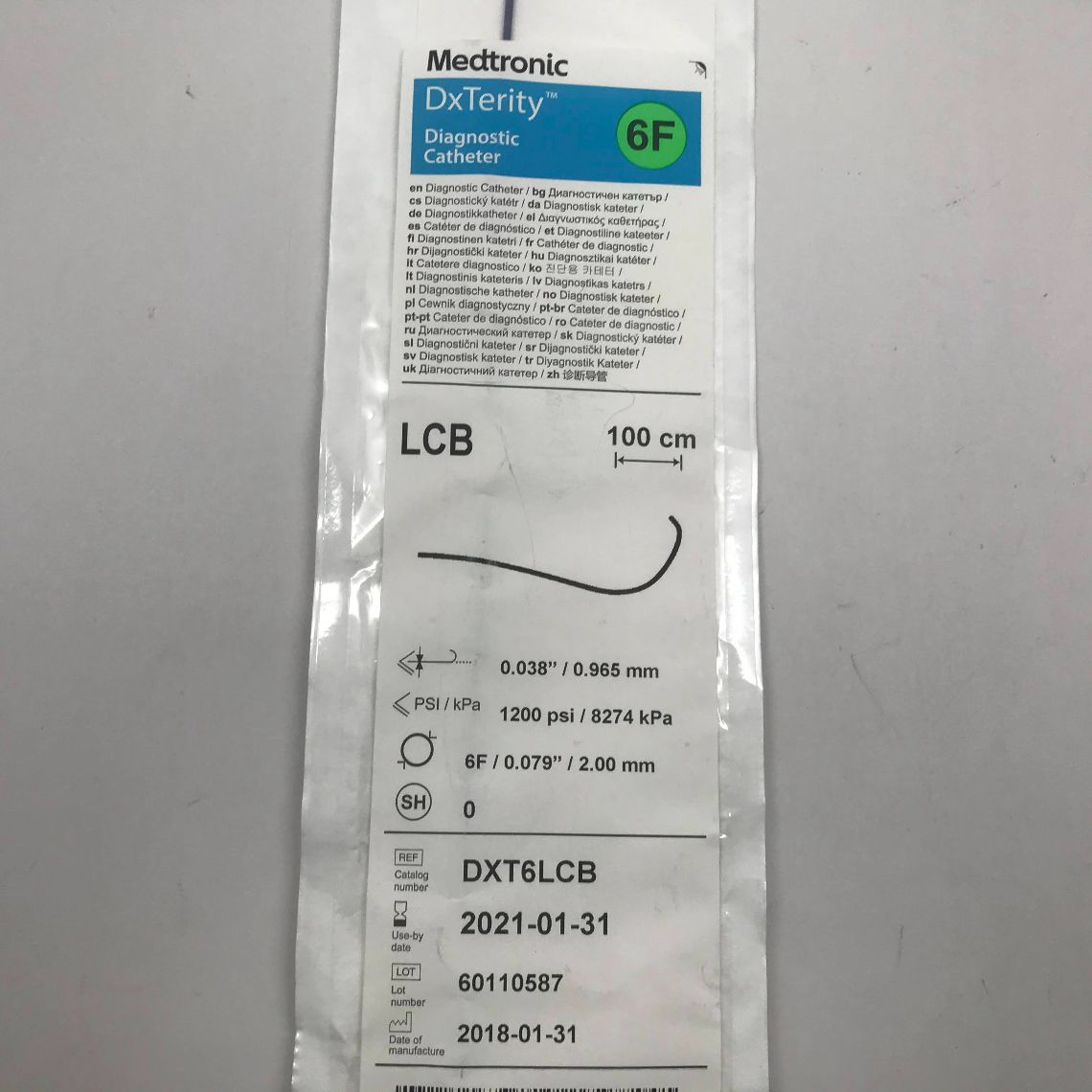 CATH DXT6LCB DXTERITY 6F 100CM LCB