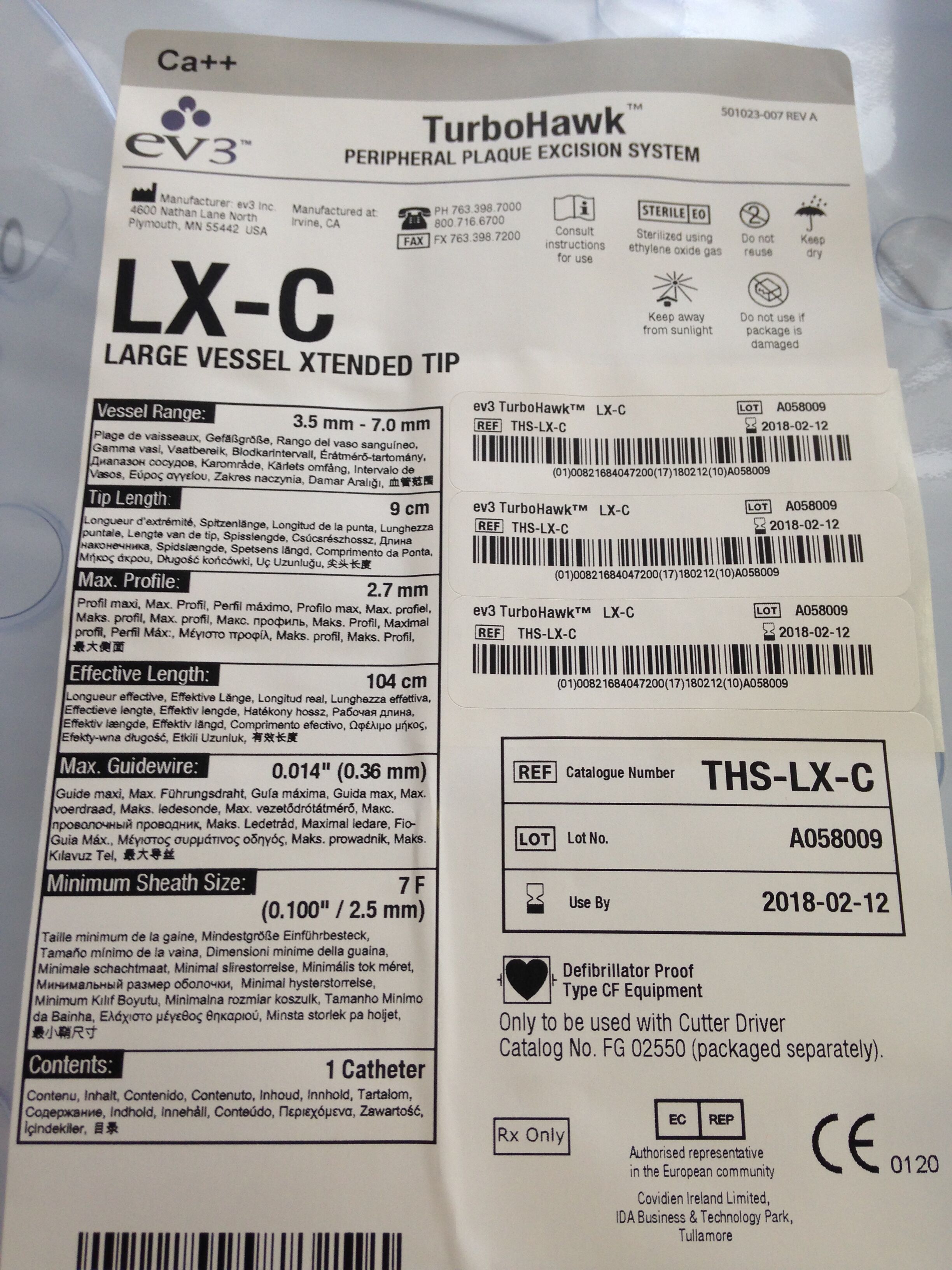 ATHERECTOMY THS-LX-C TURBOHAWK ATK