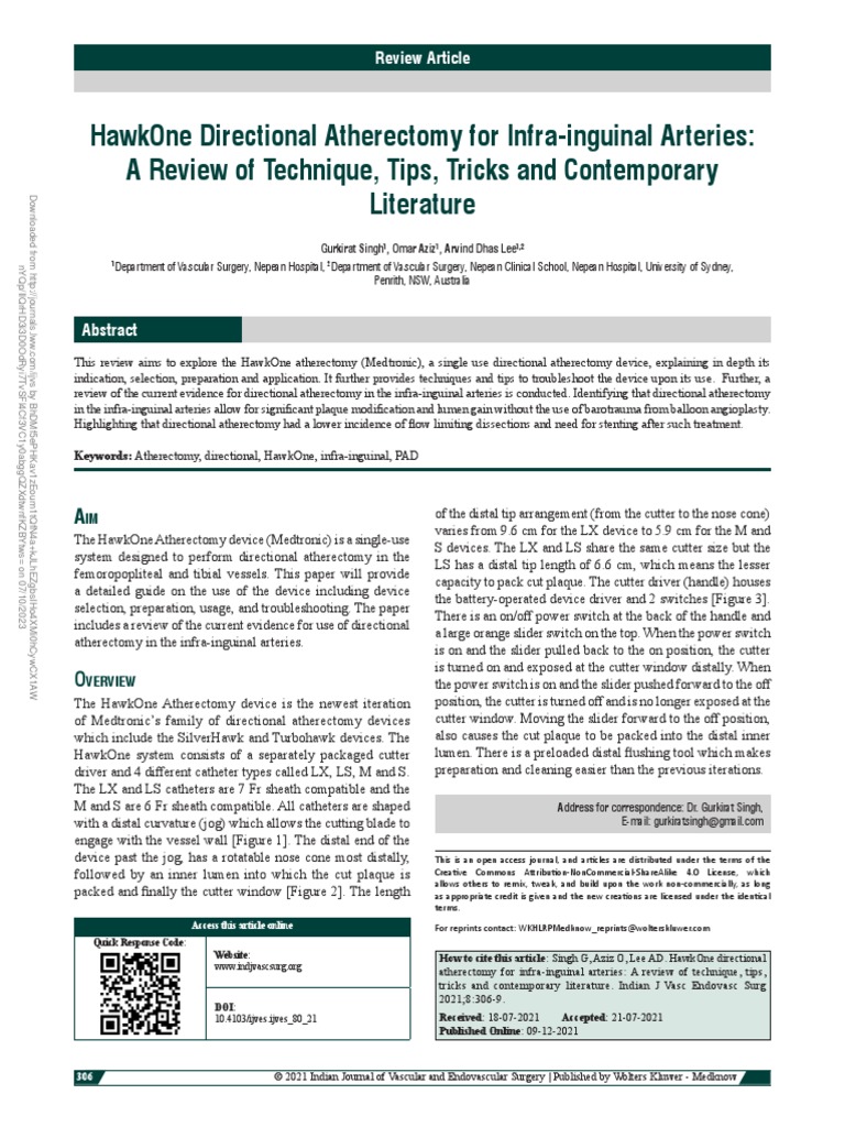 ATHERECTOMY H1-S-INT HAWKONE S