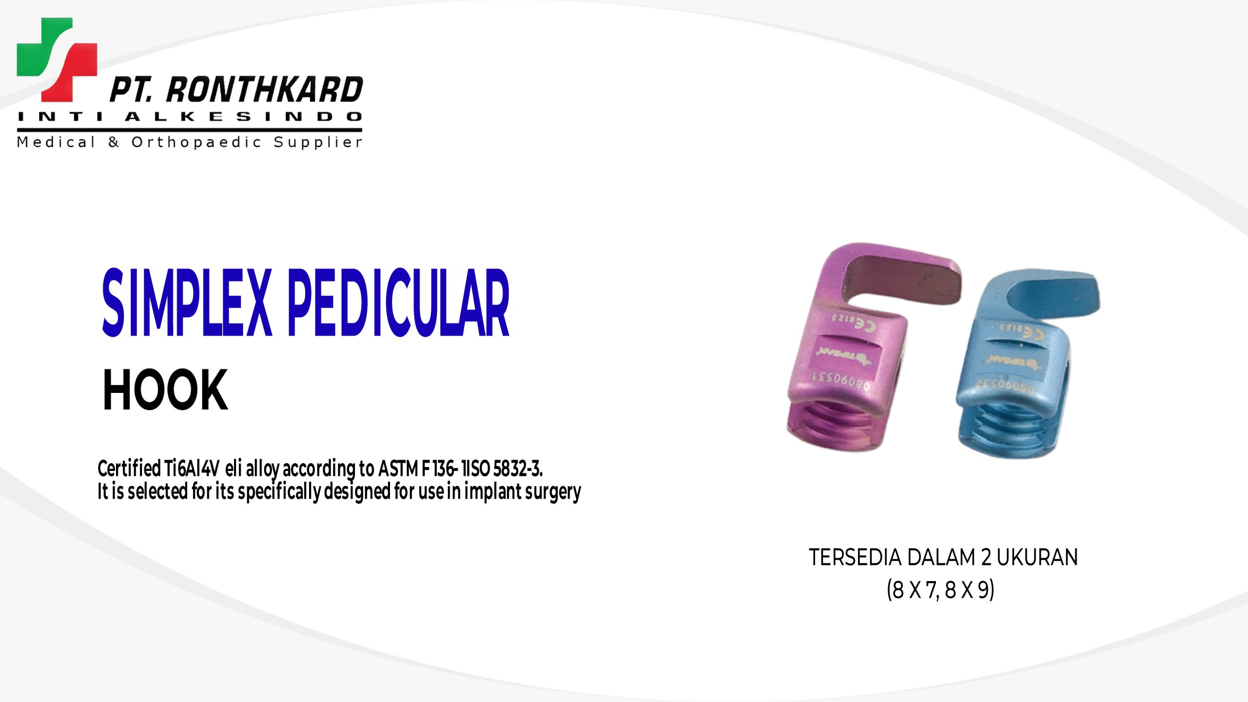 HOOK 8611104 PEDICULAR LG GROOVE