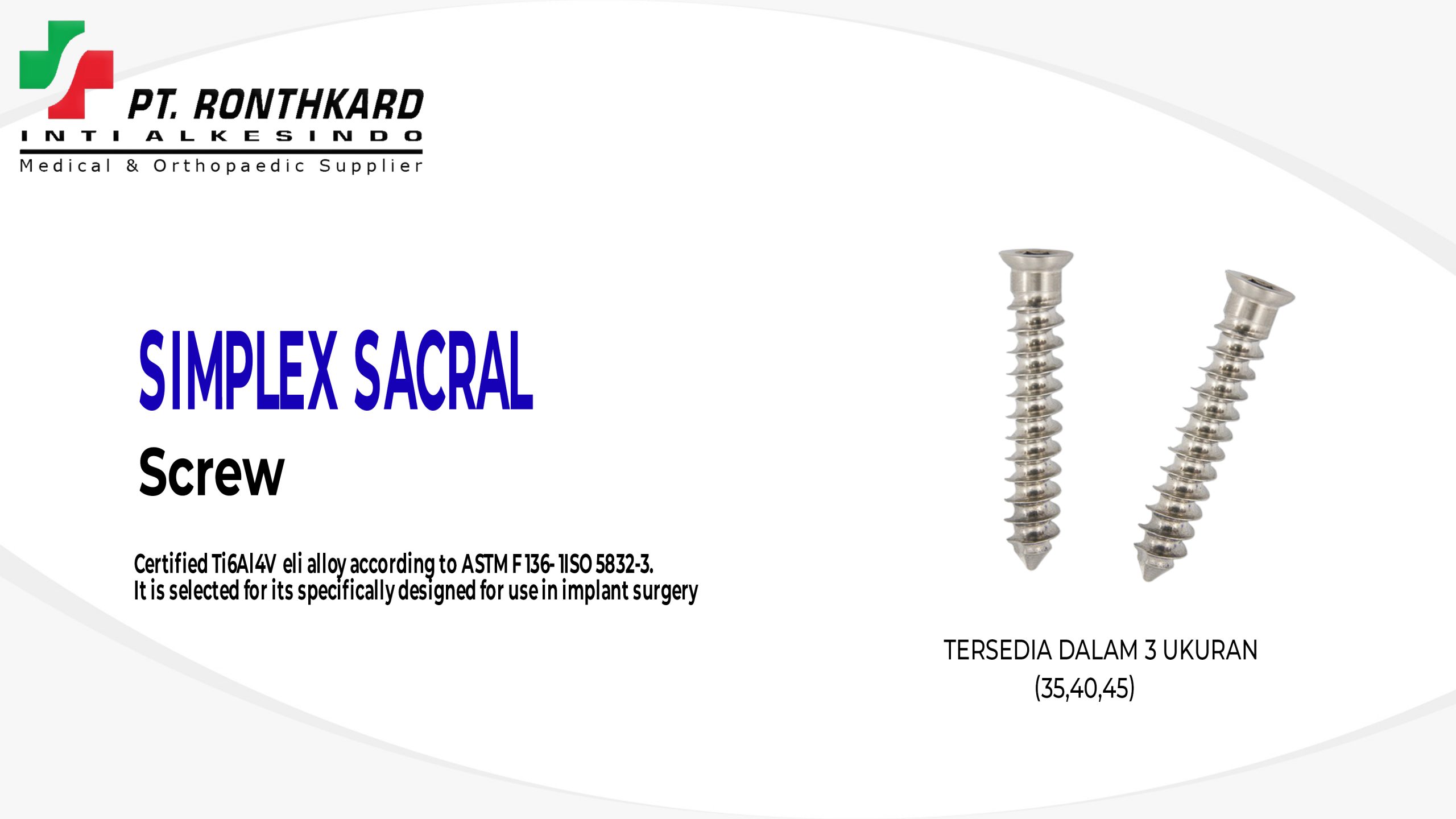 SCREW 8612265 CLRD SACRAL 6.5X65MM