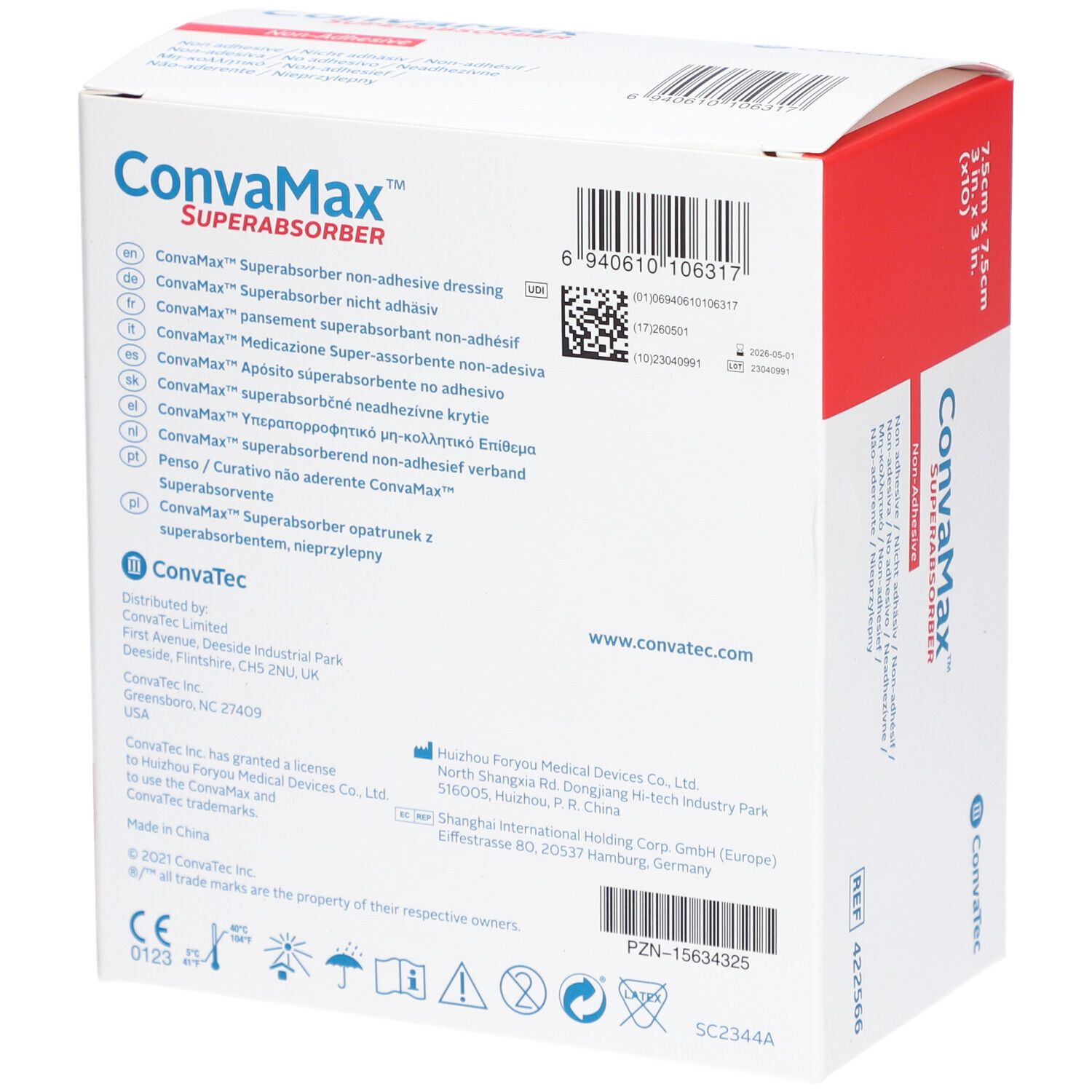 CONVAMAX Superabsorb 7.5x7.5cm ni adh 10 Stk