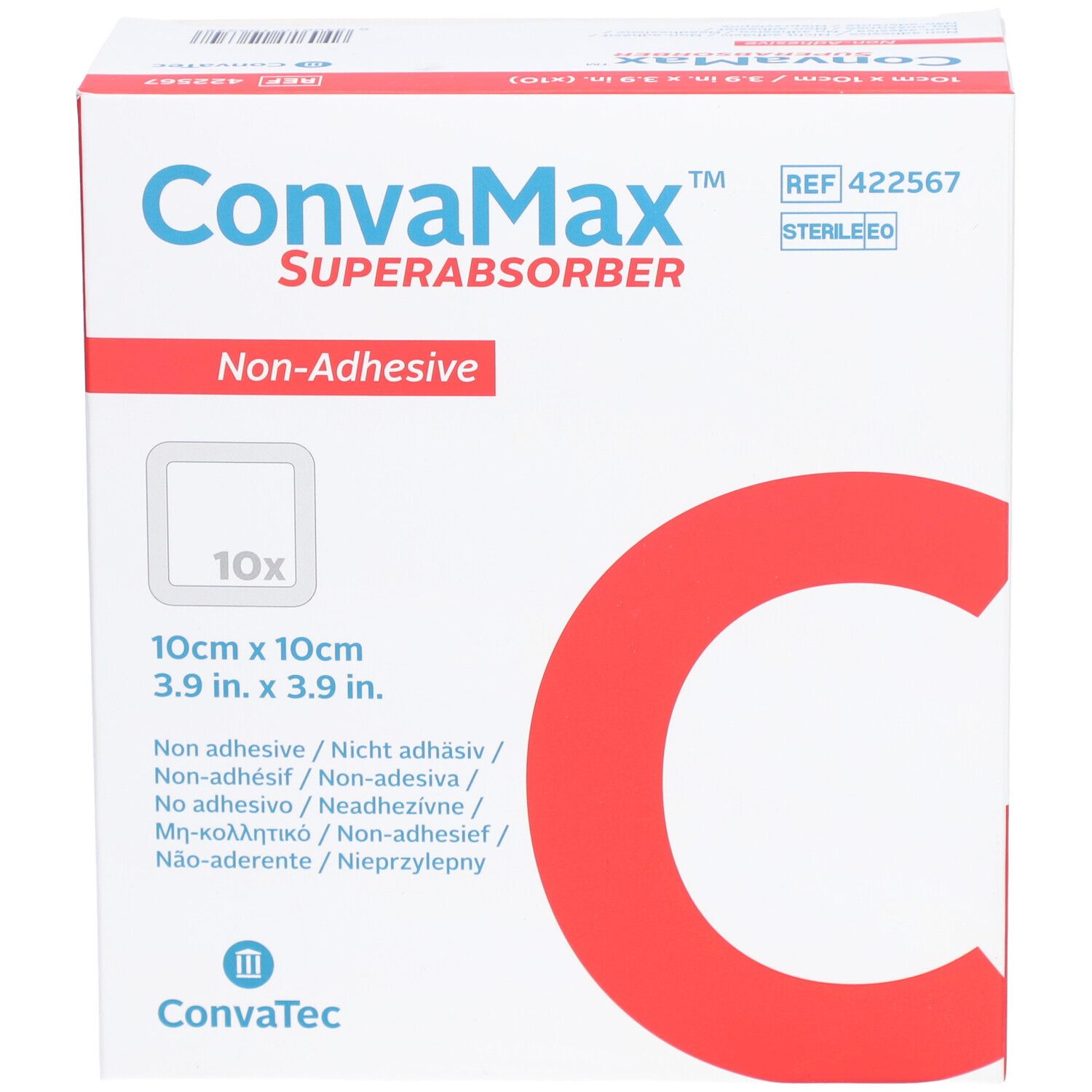 CONVAMAX Superabsorb 10x10cm nicht adh 10 Stk