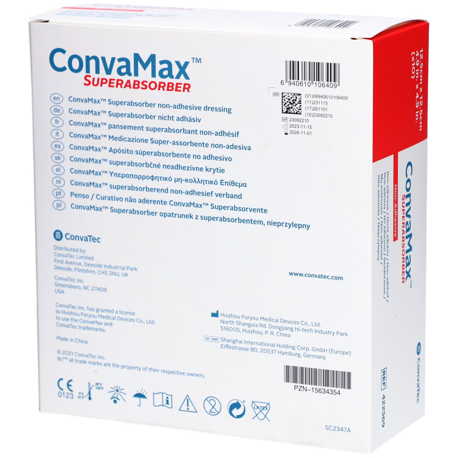 CONVAMAX Superabsorb 12.5x12.5cm ni adh 10 Stk