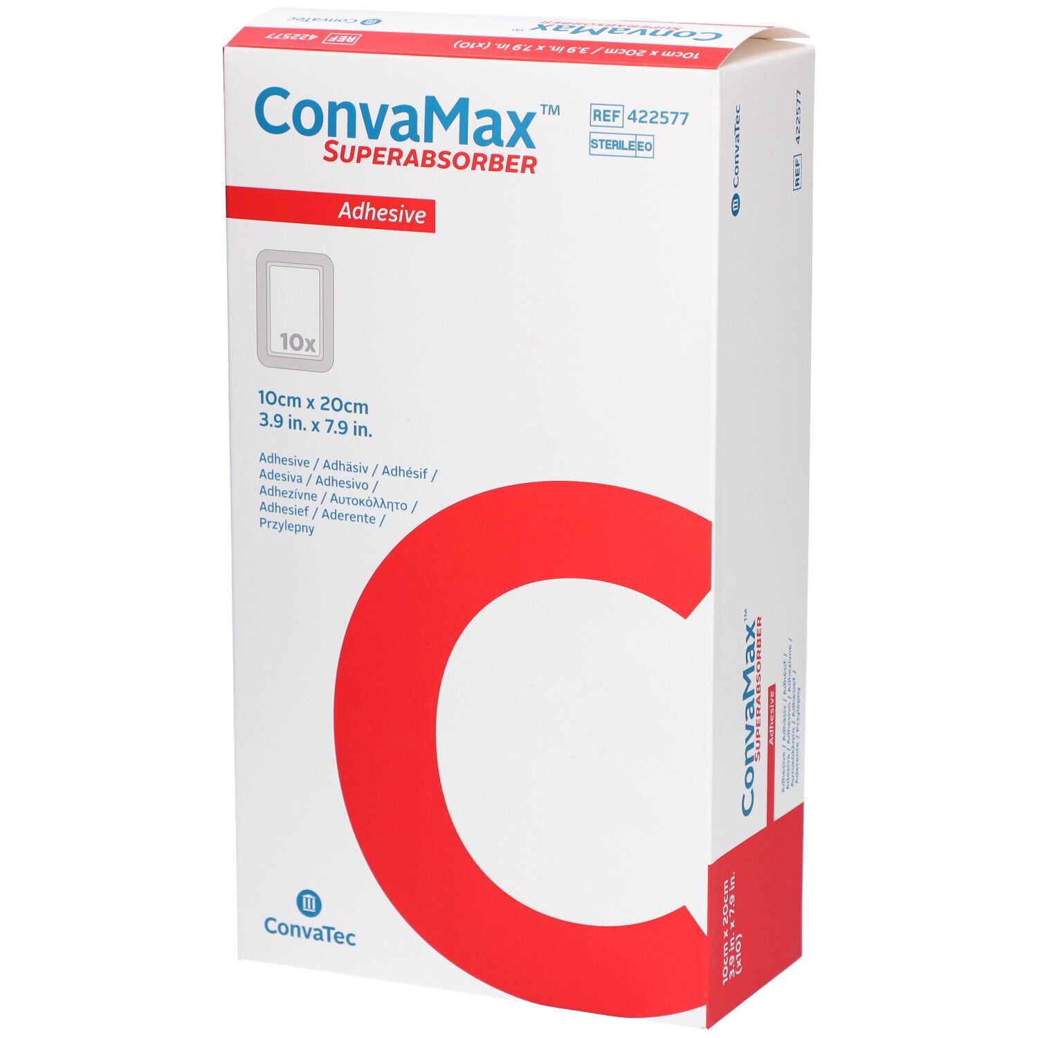 CONVAMAX Superabsorber 10x20cm adhäsiv 10 Stk