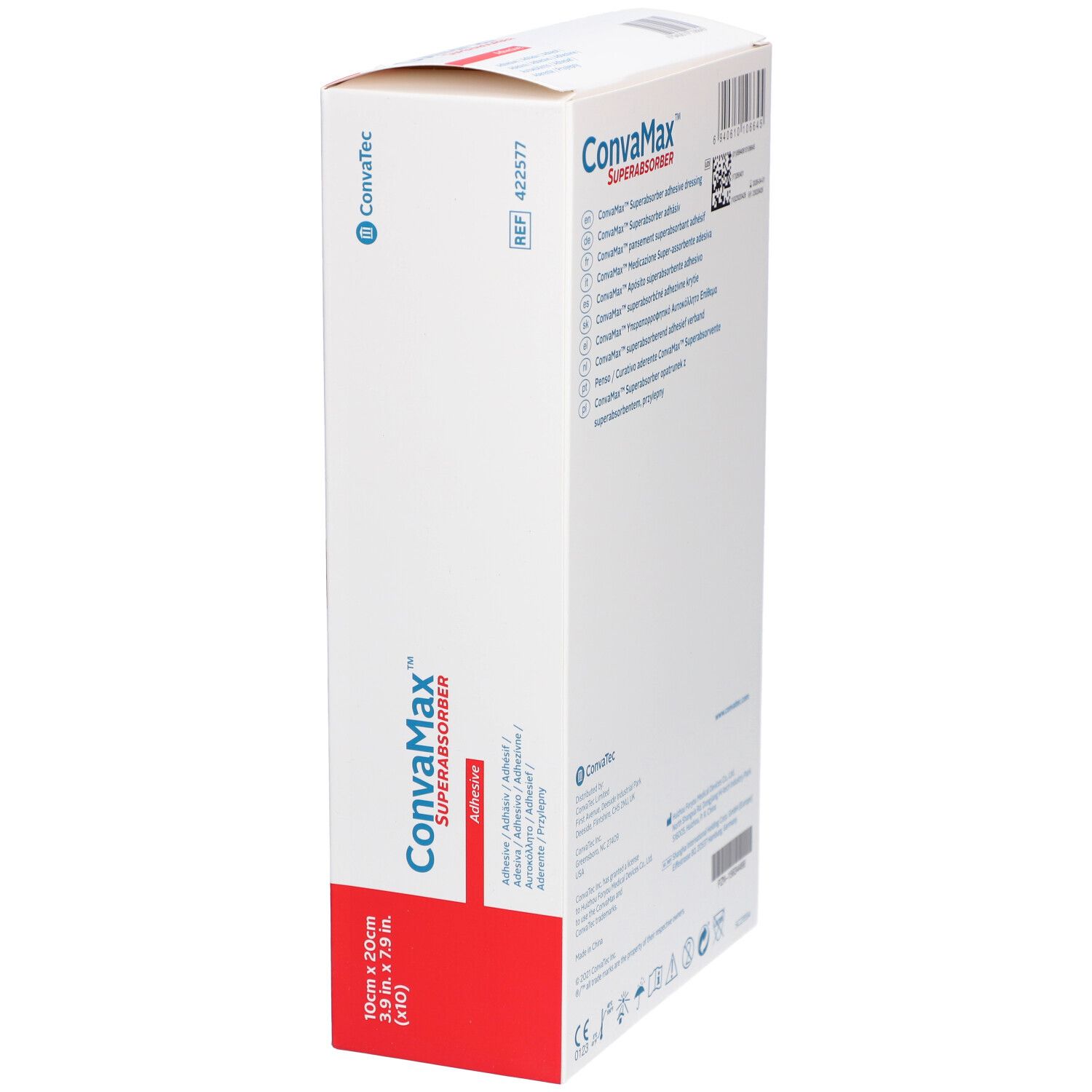 CONVAMAX Superabsorber 10x20cm adhäsiv 10 Stk