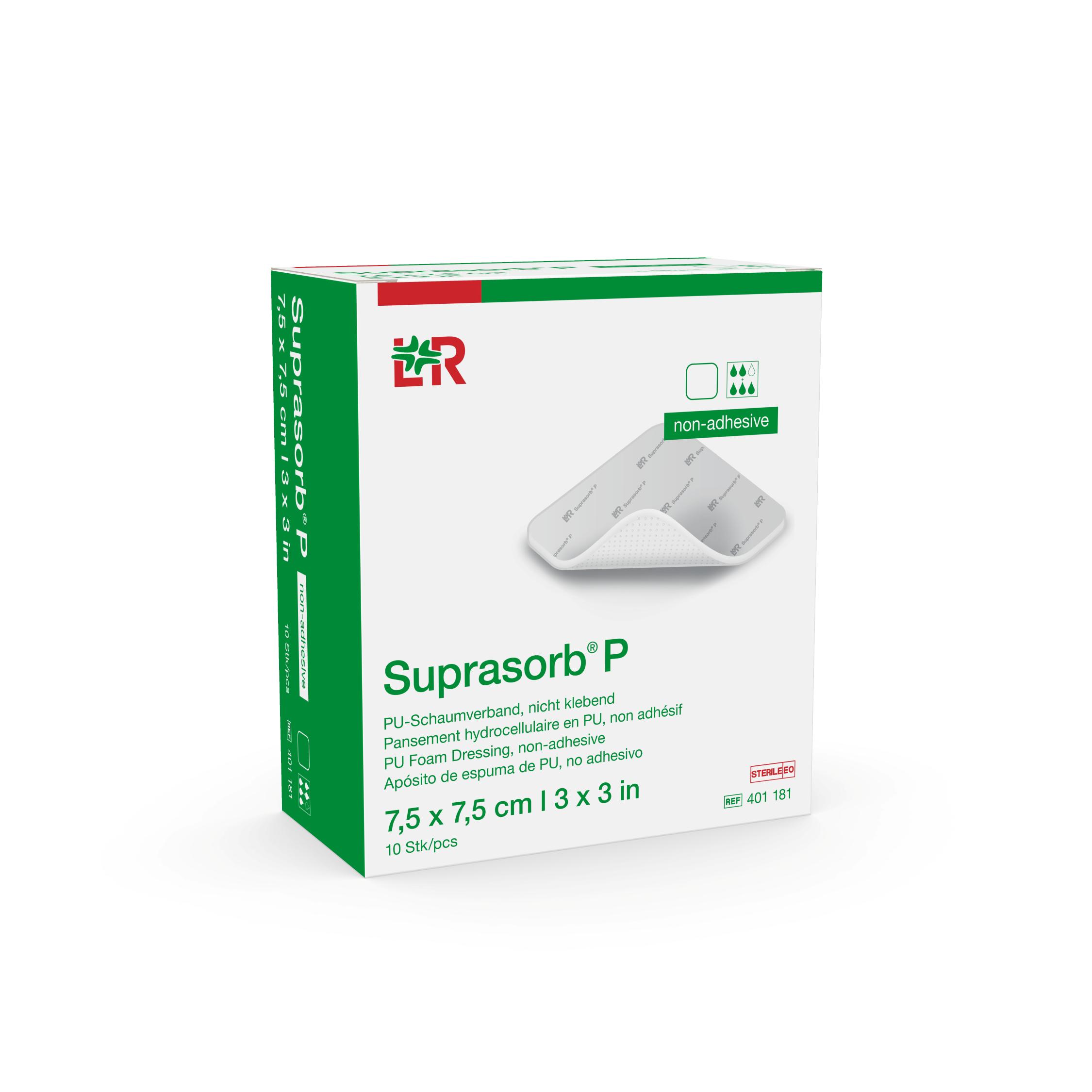 SUPRASORB P PU-Schaumverb 7.5x7.5cm st n kl 10 Stk