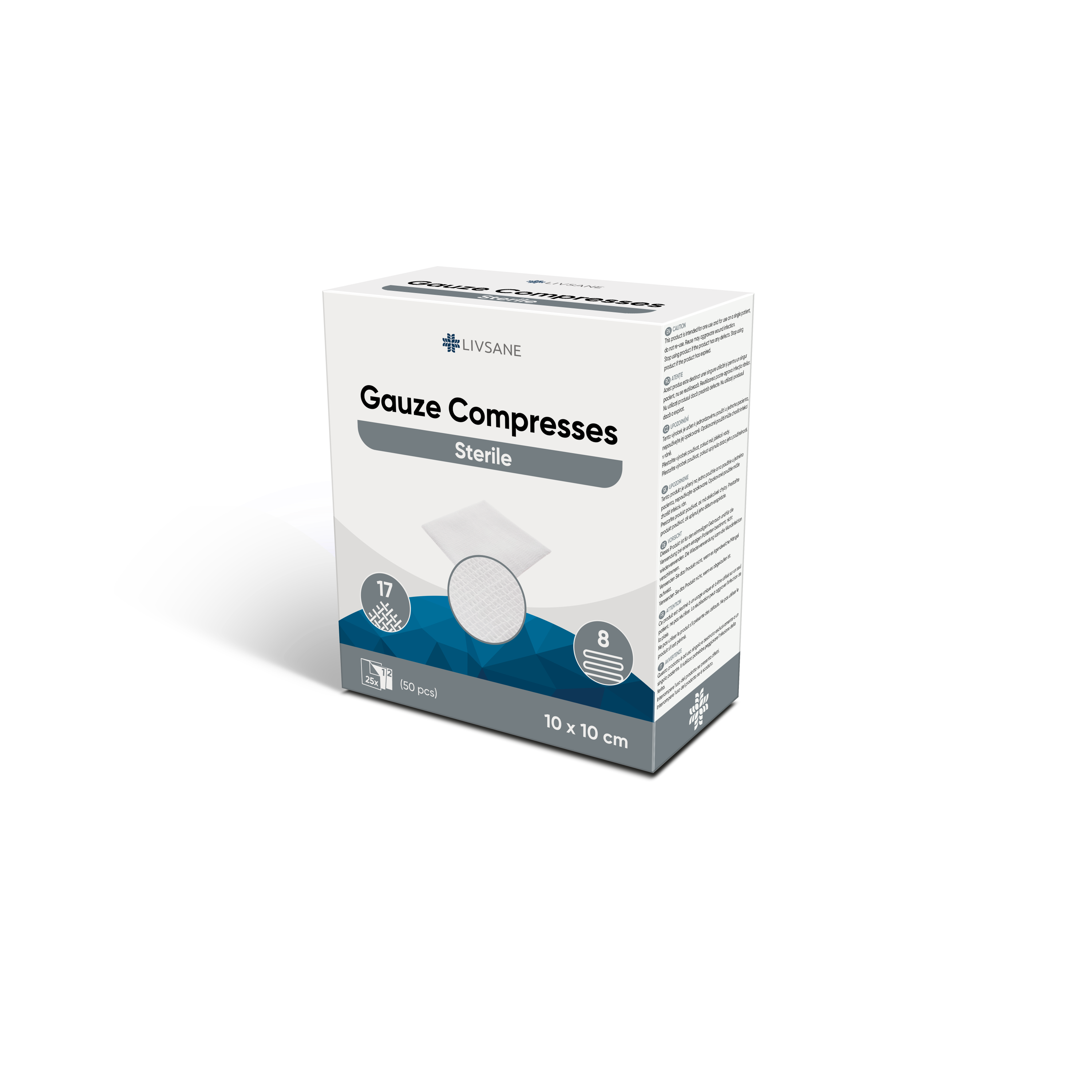 LIVSANE Mullkompresse 10x10cm st 2 x 25 Stk