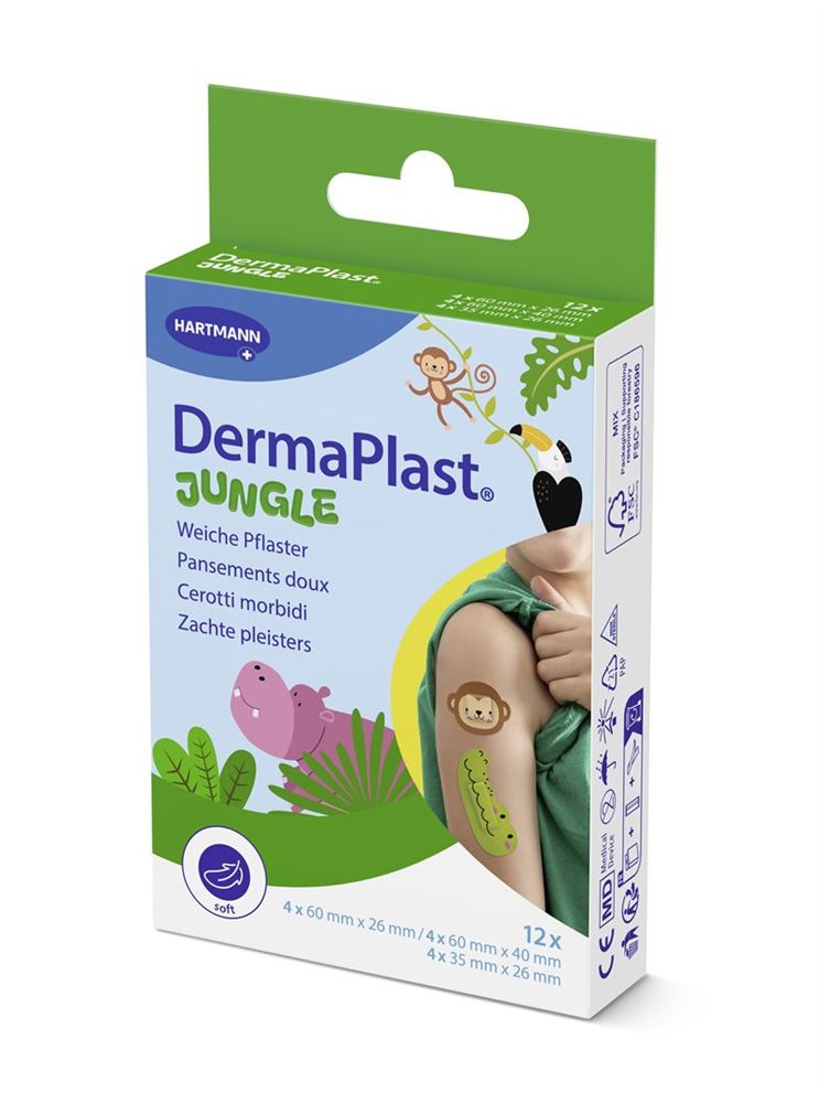 DERMAPLAST Pflaster Jungle 3 Grössen 12 Stk