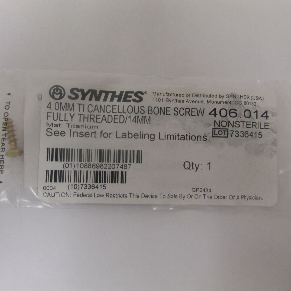 SCREW 6900608 VAS CANCELLOUS 4.0X8MM TI