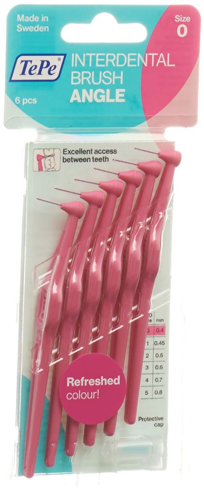 TEPE Angle Interdental-Brush 0.4mm pink 6 Stk