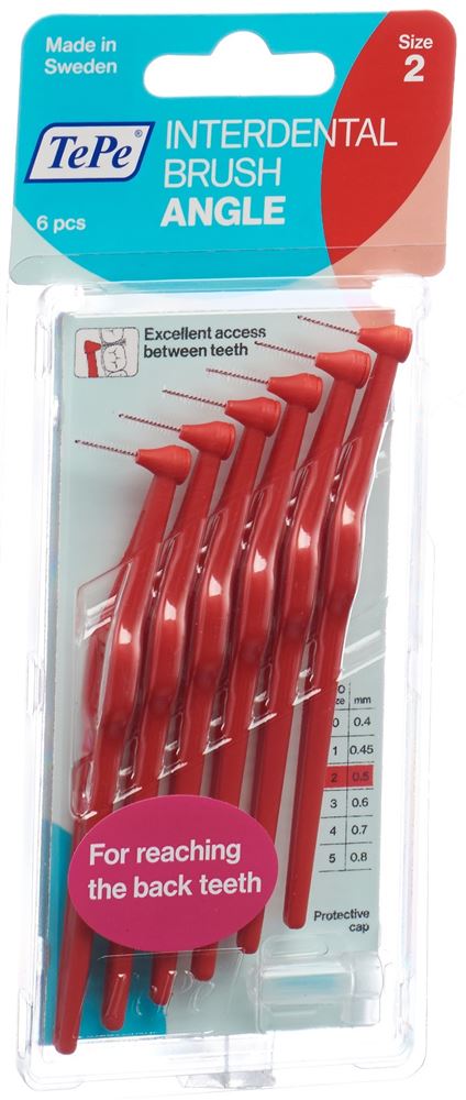 TEPE Angle Interdental-Brush 0.5mm rot 6 Stk