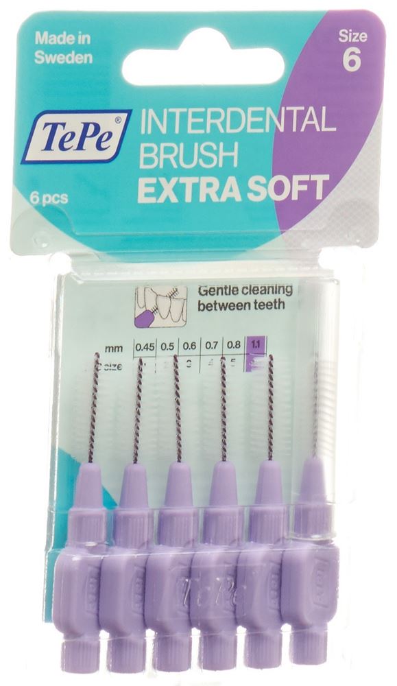TEPE Interden Brush 1.1mm x-soft viol Blist 6 Stk