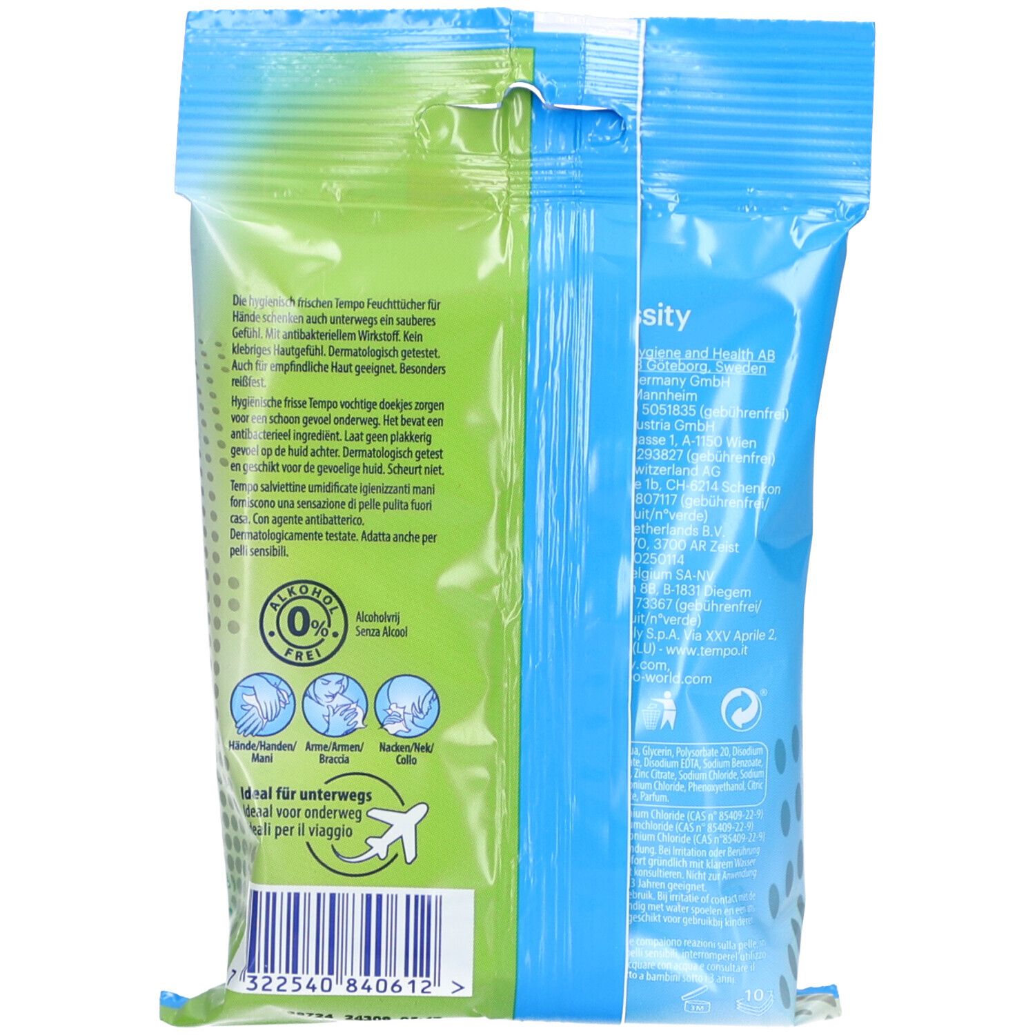 TEMPO Handfeuchttücher Protect 10 Stk