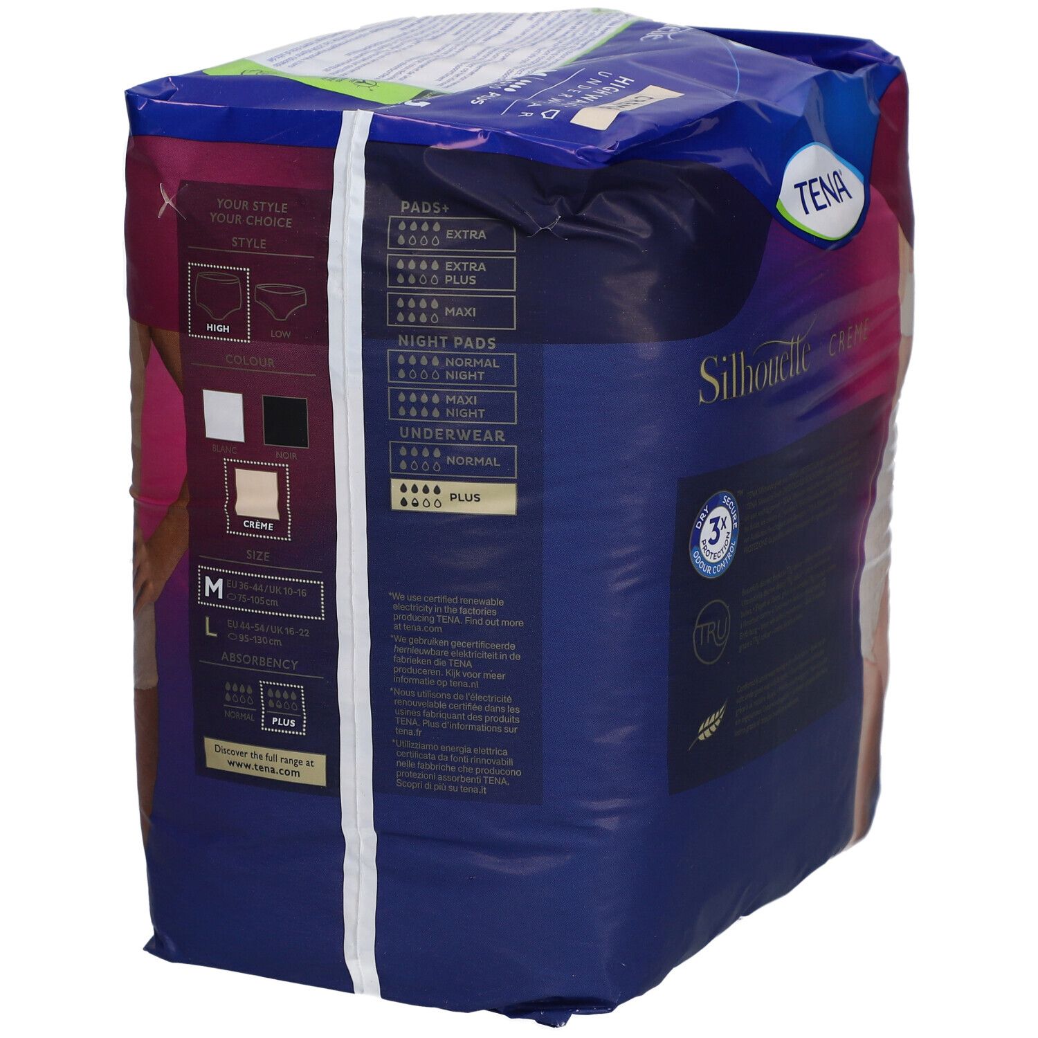 Einweghose TENA Silhouette Plus crème taillenhoch (M)