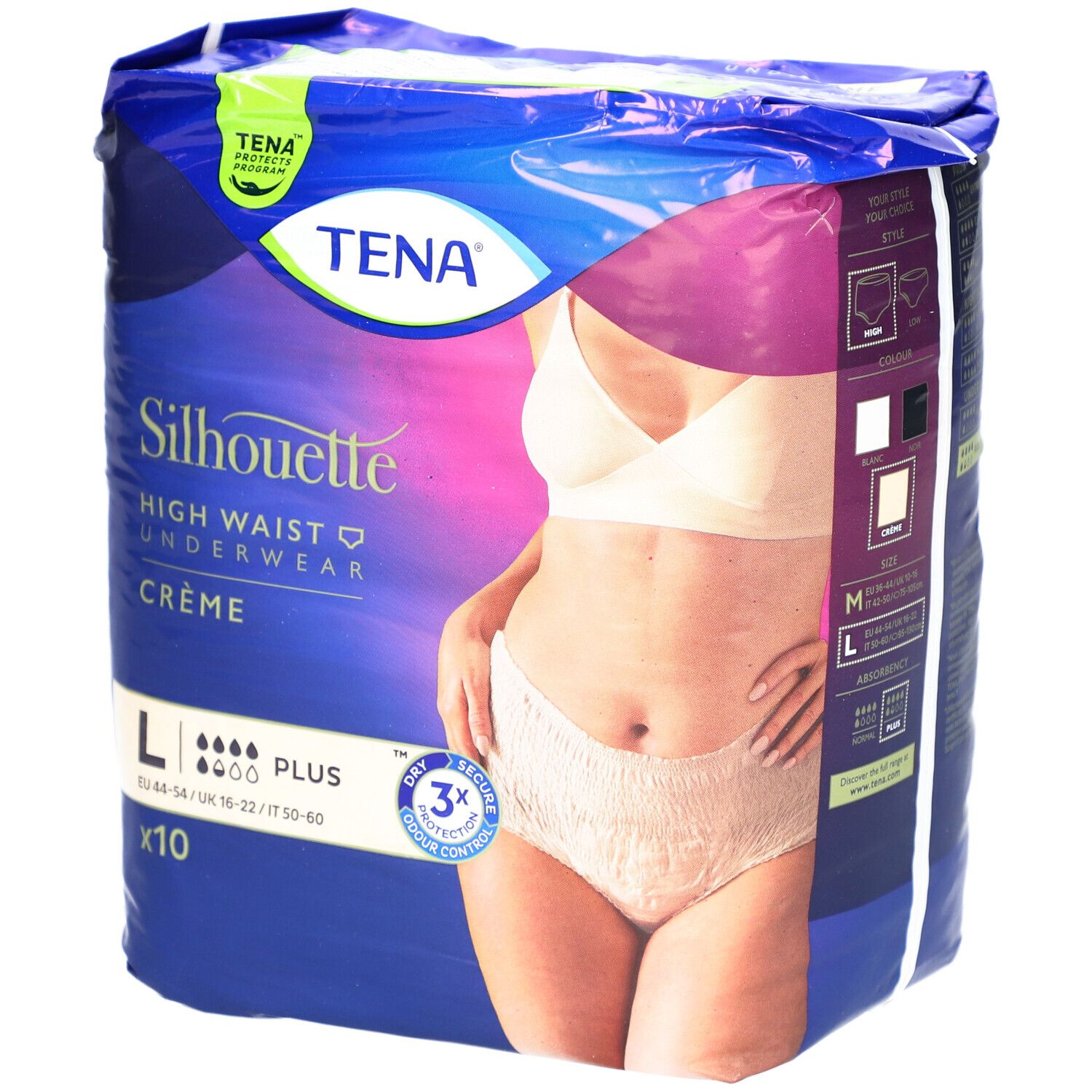 Einweghose TENA Silhouette Plus crème taillenhoch (L)