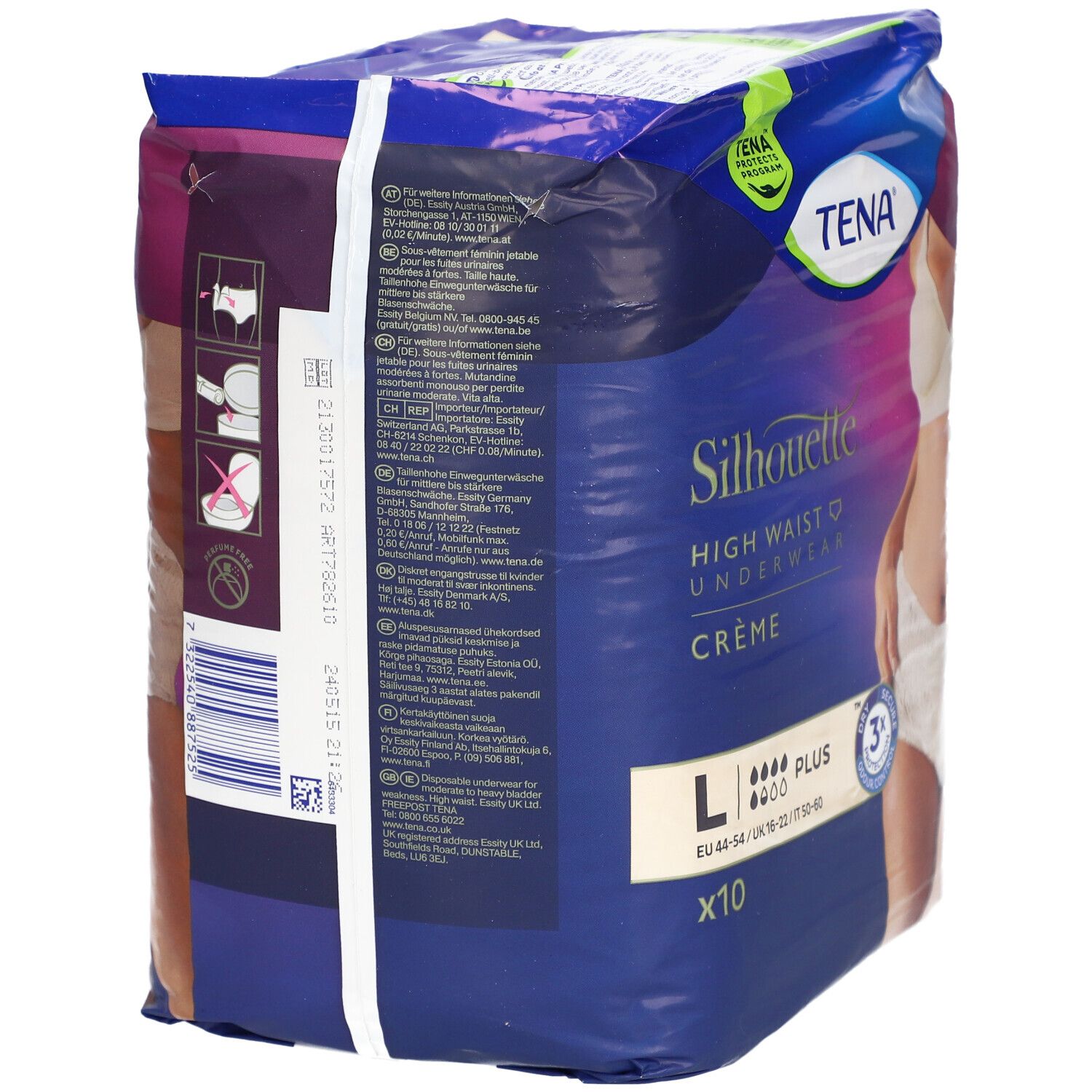 Einweghose TENA Silhouette Plus crème taillenhoch (L)