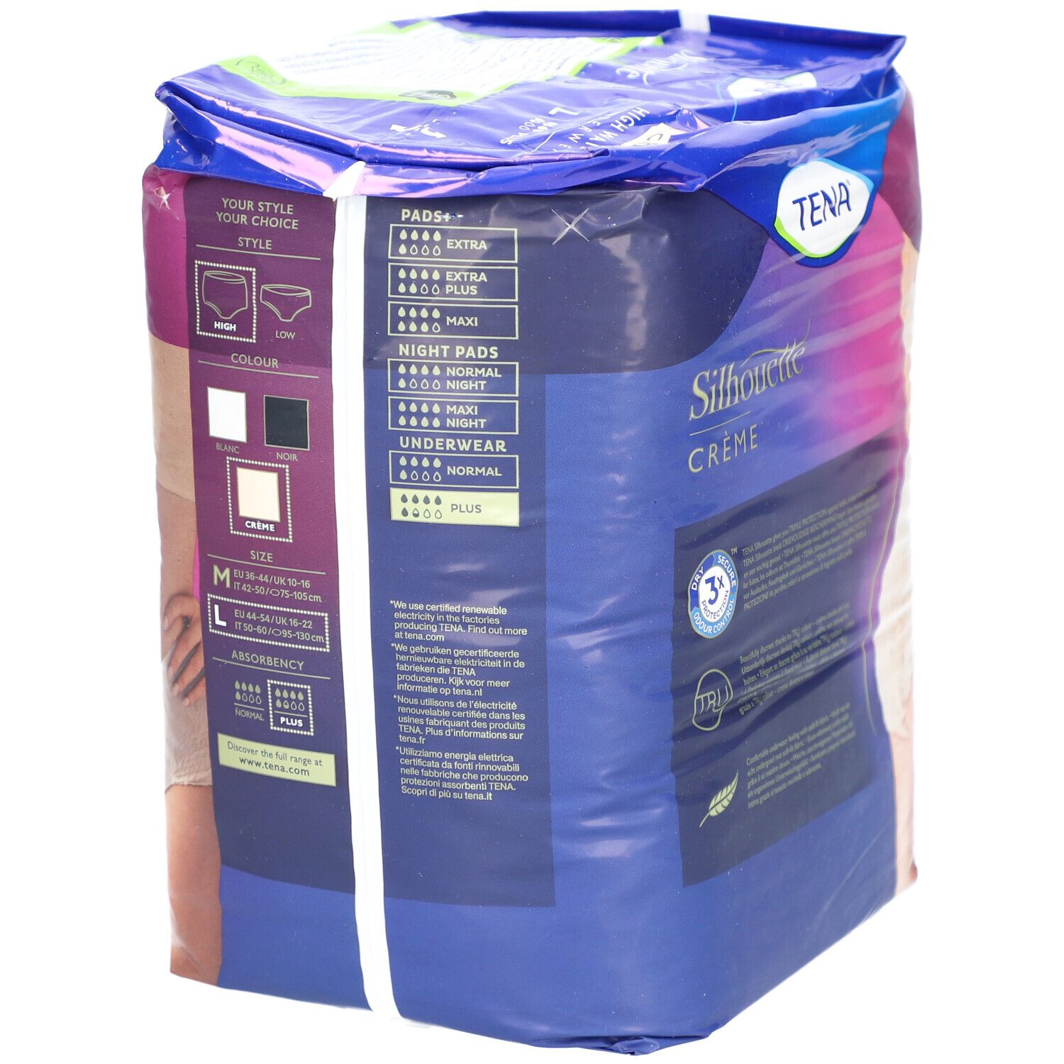 Einweghose TENA Silhouette Plus crème taillenhoch (L)