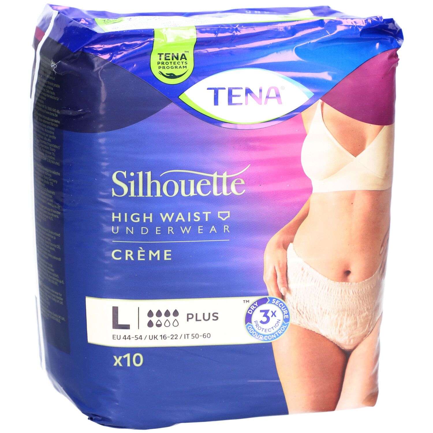 Einweghose TENA Silhouette Plus crème taillenhoch (L)